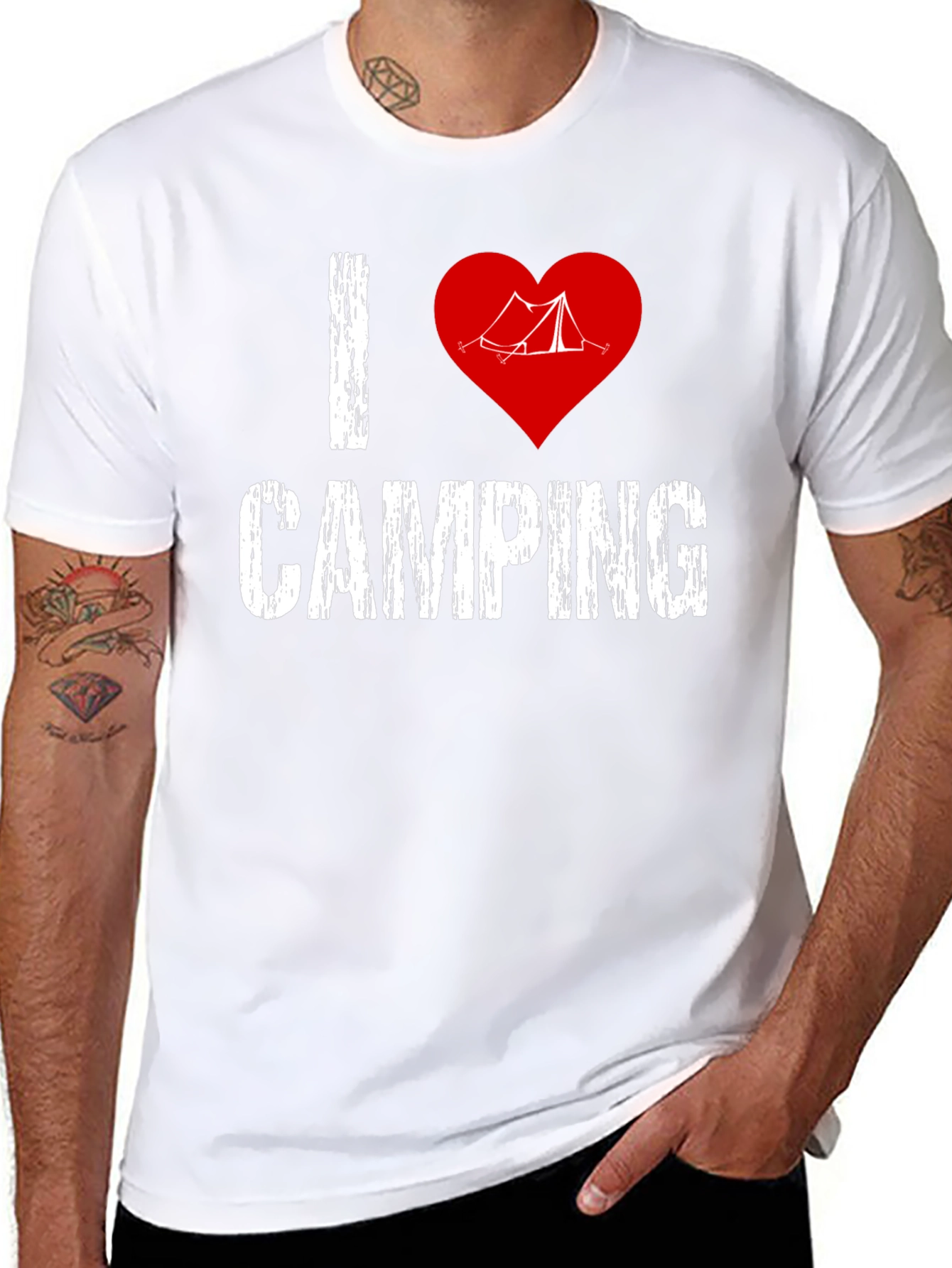 I Heart Camping Graphic T-Shirt - Black