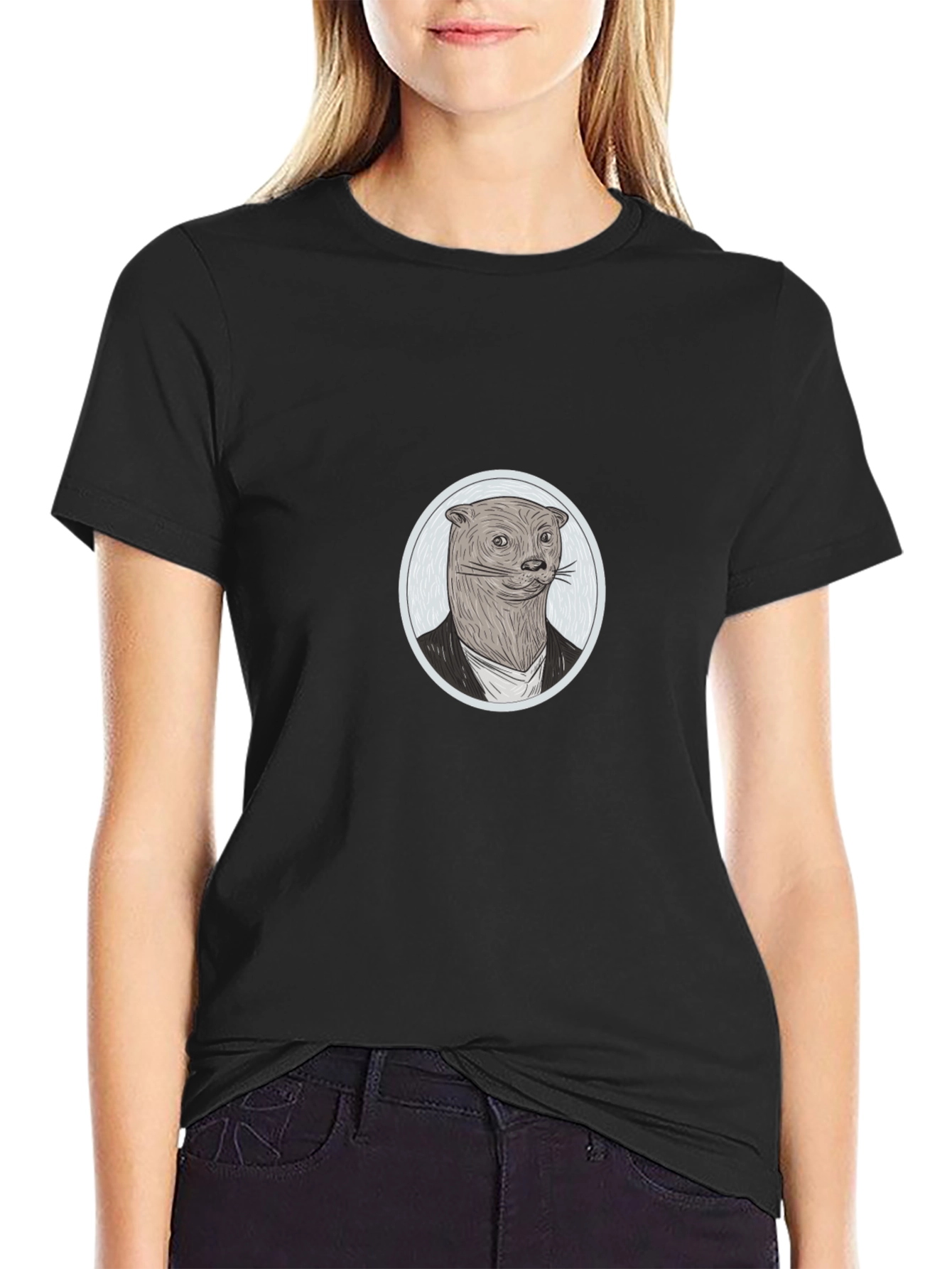 Otter in Suit Graphic Tee - Novelty T-Shirt