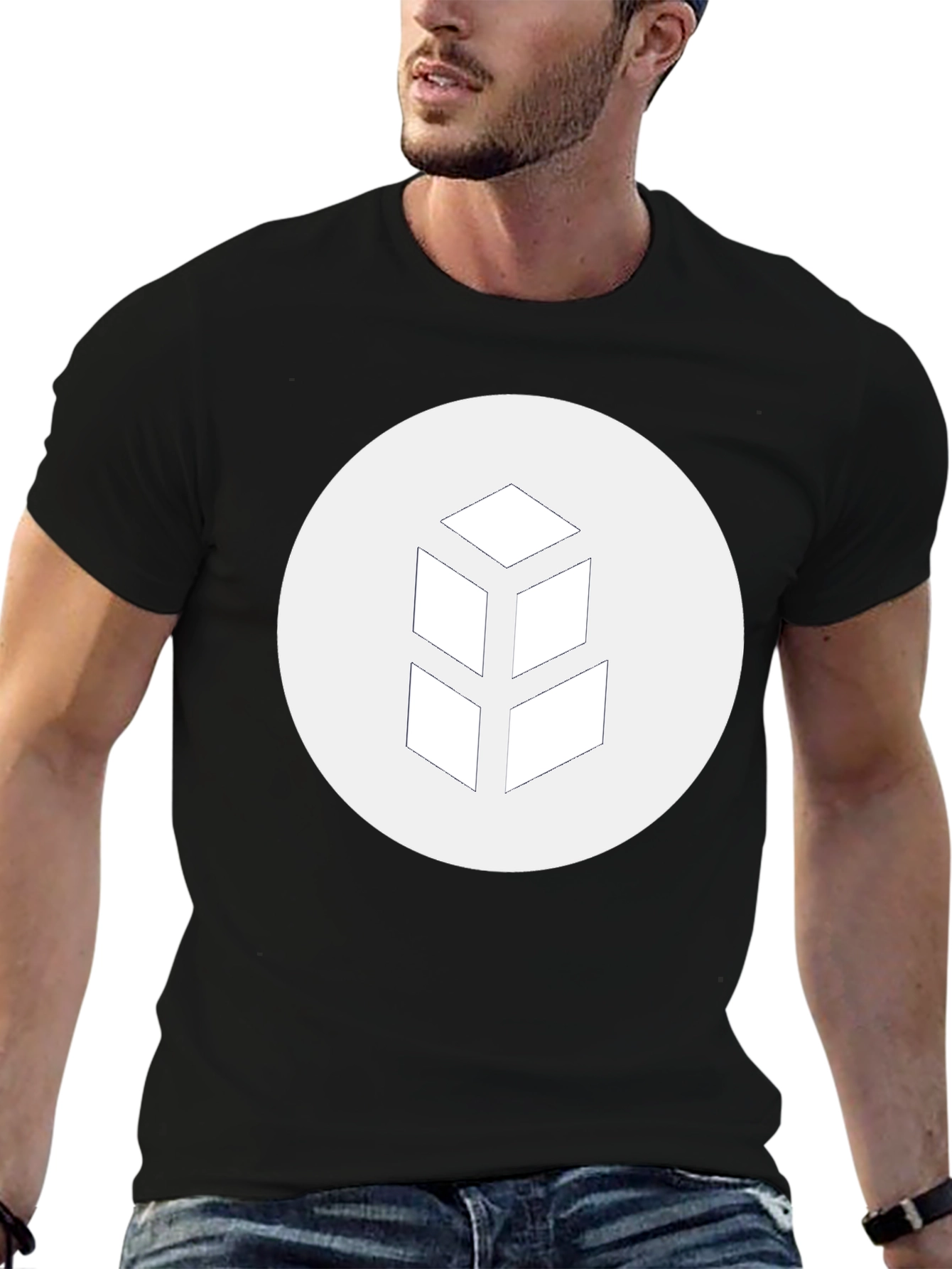 Geometric Logo Black T-Shirt