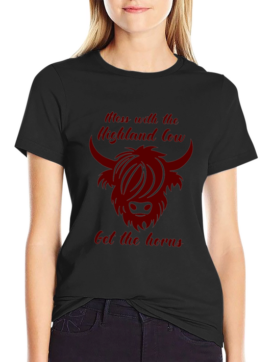 Highland Cow Graphic Tee - Dark Humor T-Shirt