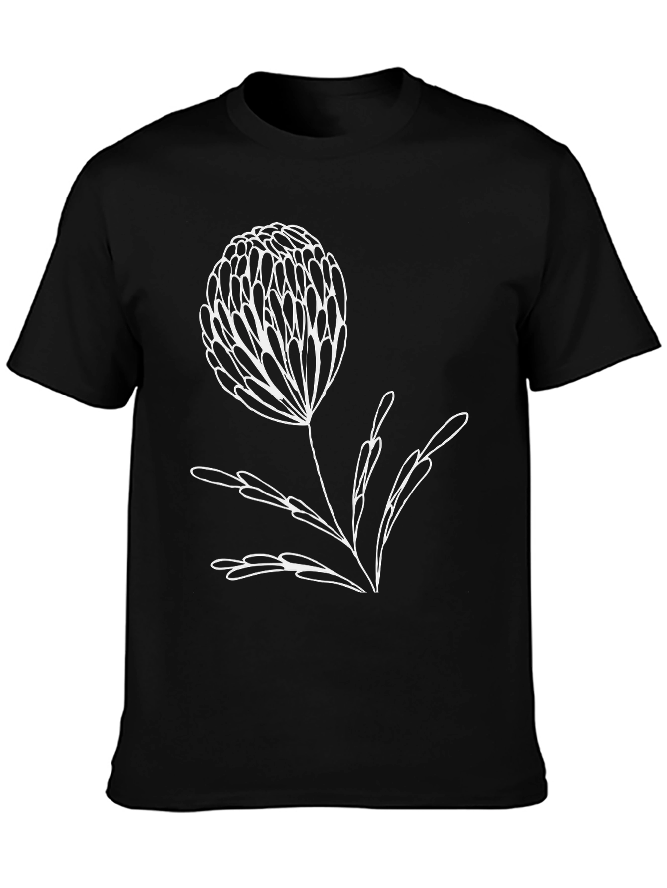 Modern Floral Graphic Tee - Black