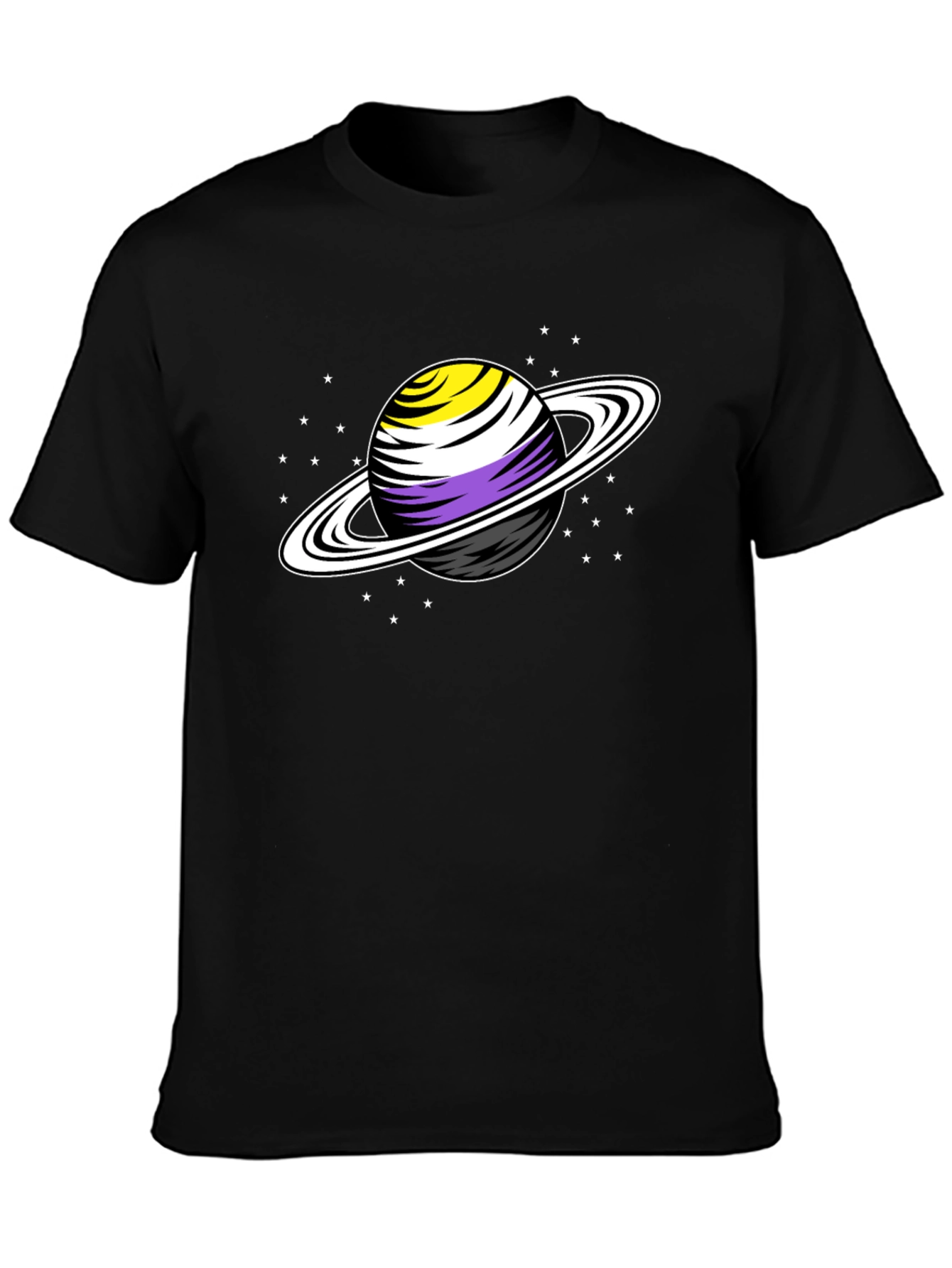 Nonbinary Pride Saturn T-Shirt - Stylish Graphic Tee
