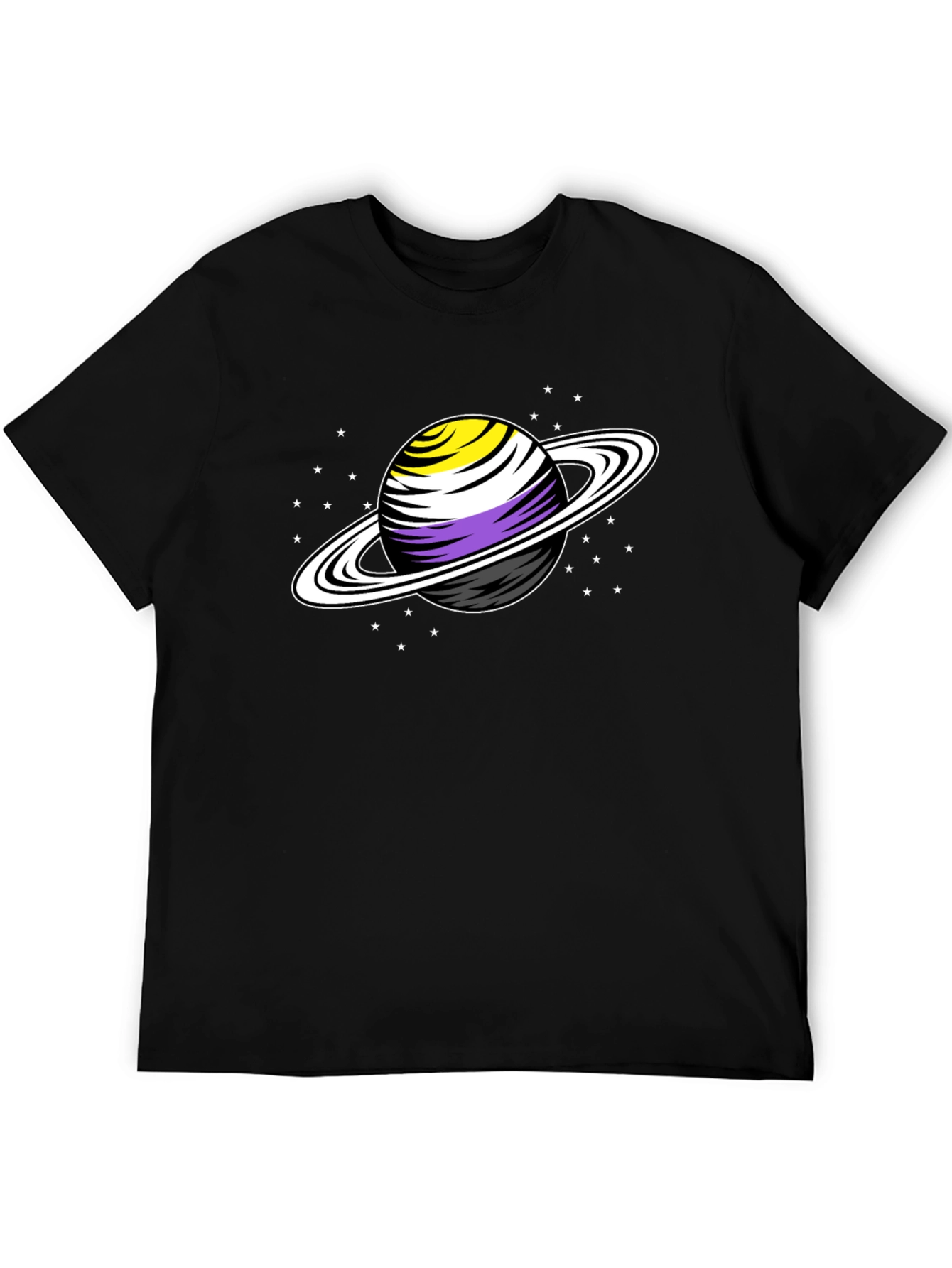 Nonbinary Pride Saturn T-Shirt - Stylish Graphic Tee