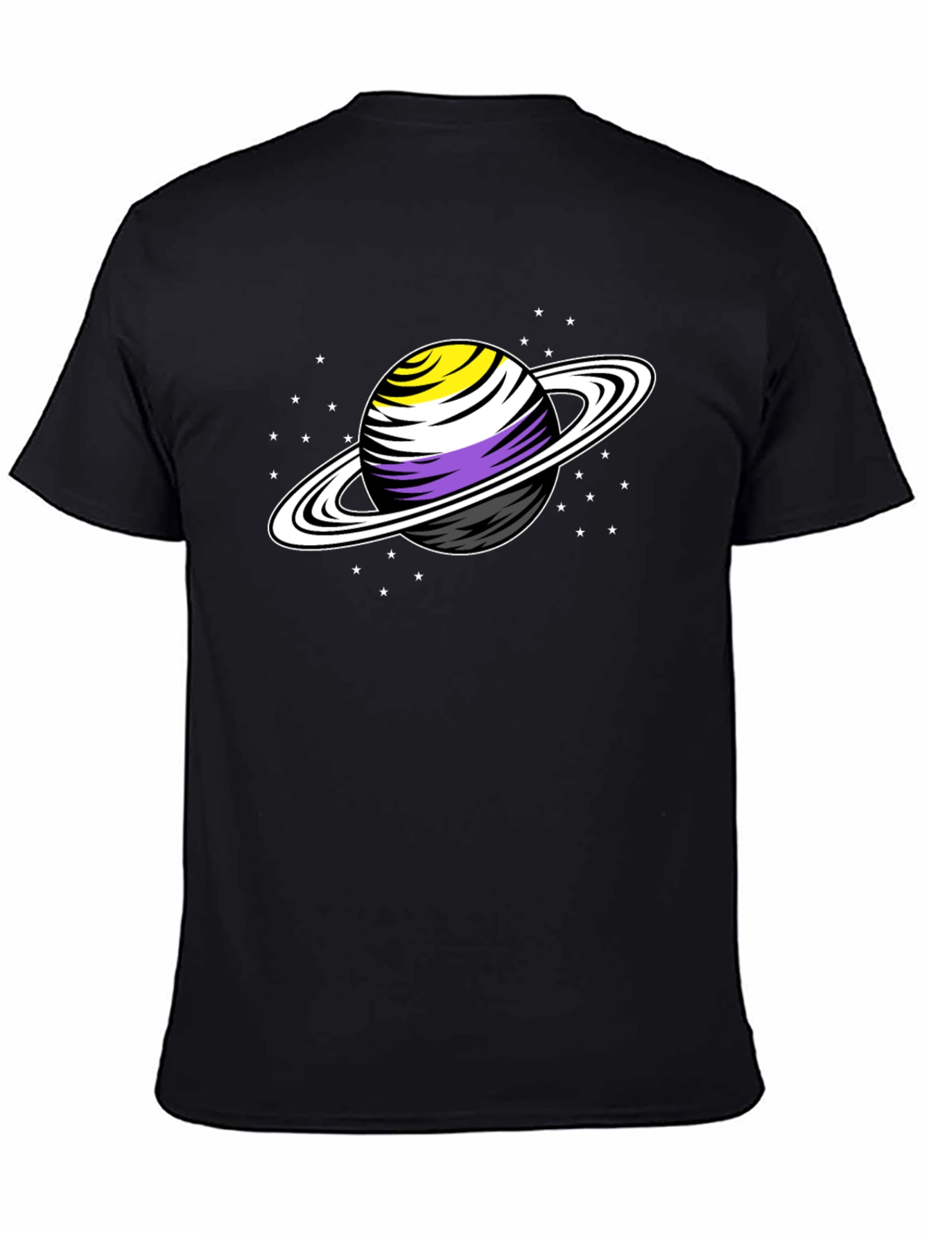 Nonbinary Pride Saturn T-Shirt - Stylish Graphic Tee