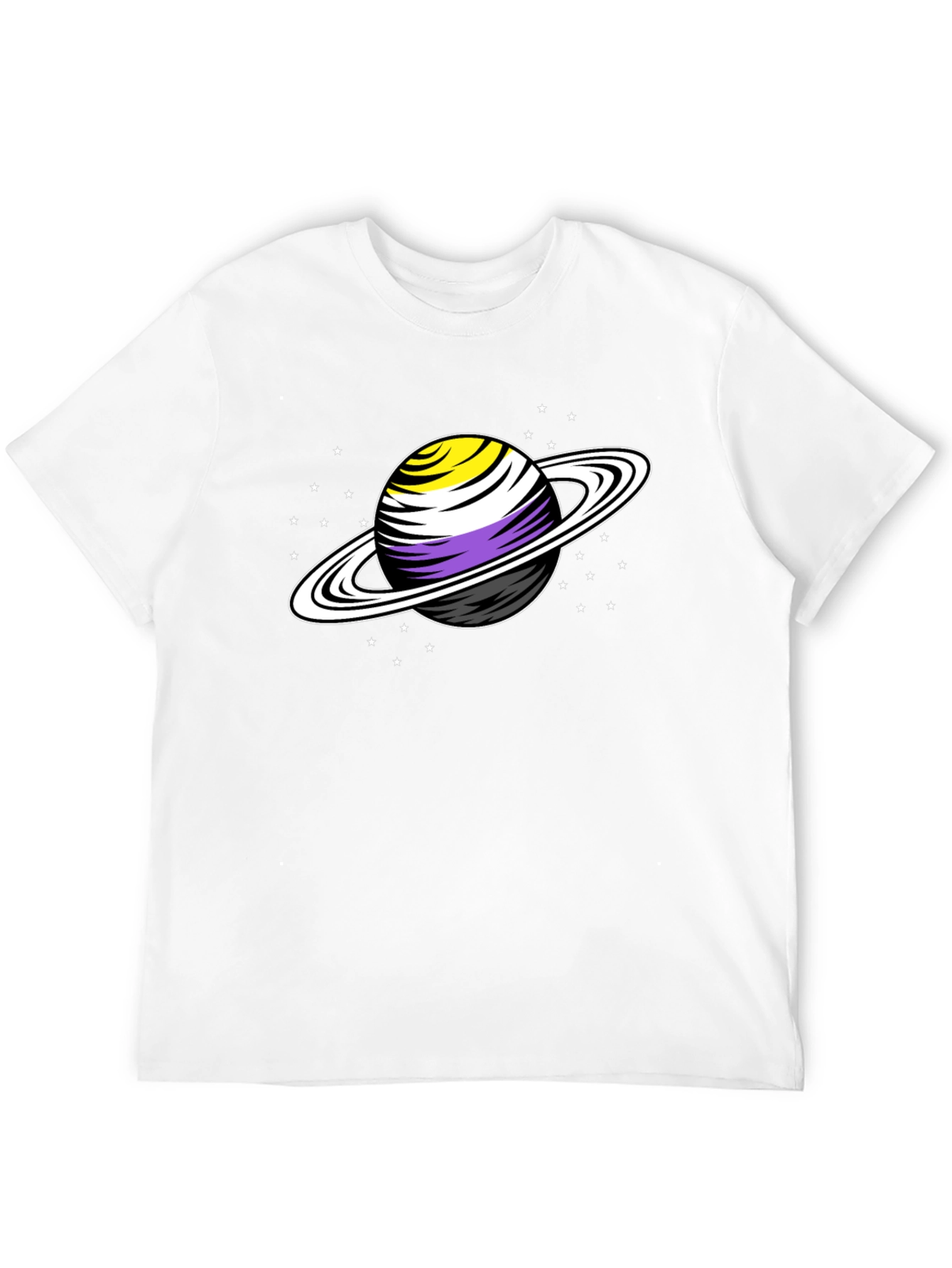 Nonbinary Pride Saturn T-Shirt - Stylish Graphic Tee