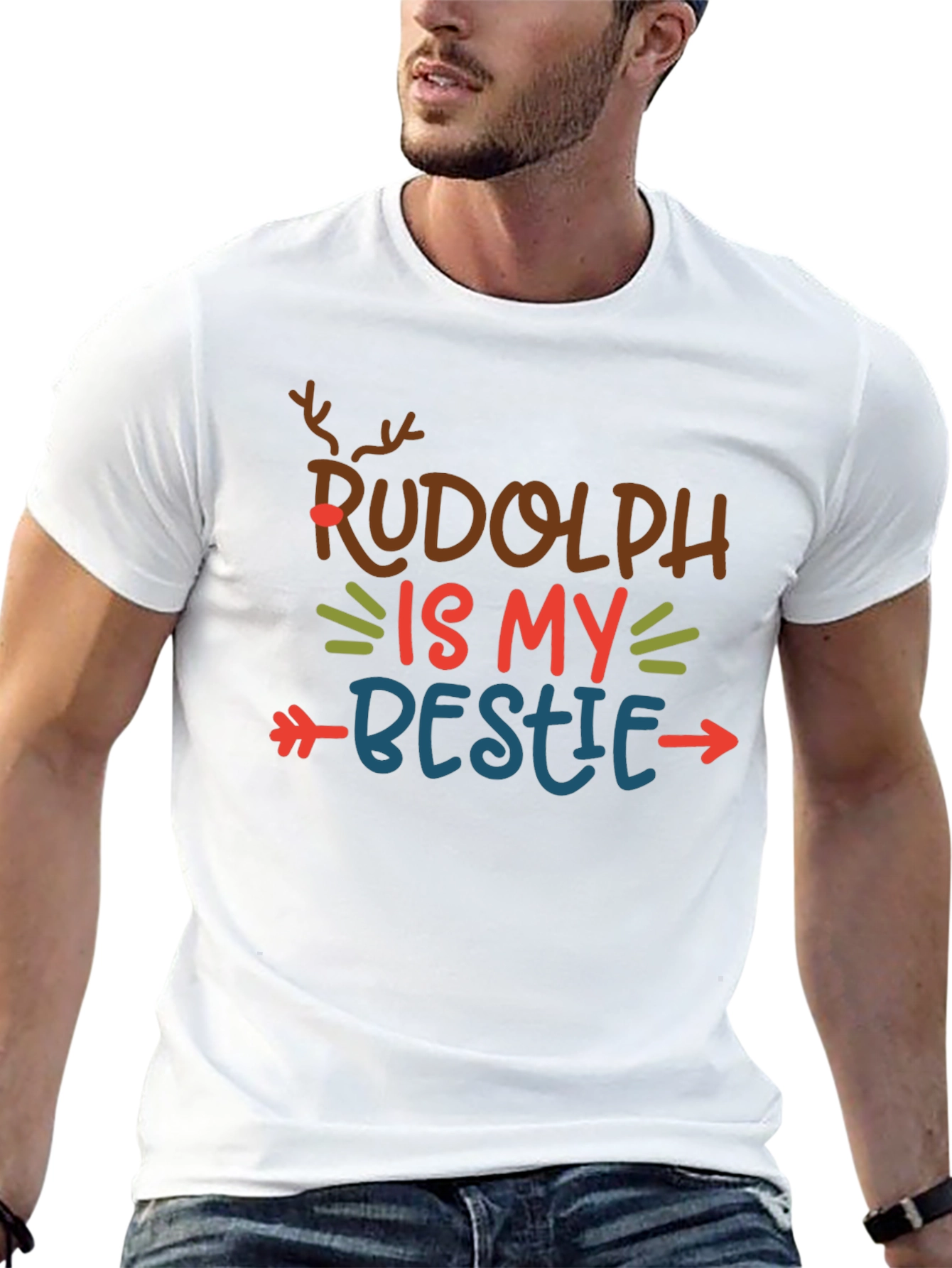 Rudolph is My Bestie Graphic Tee - Holiday Fun!