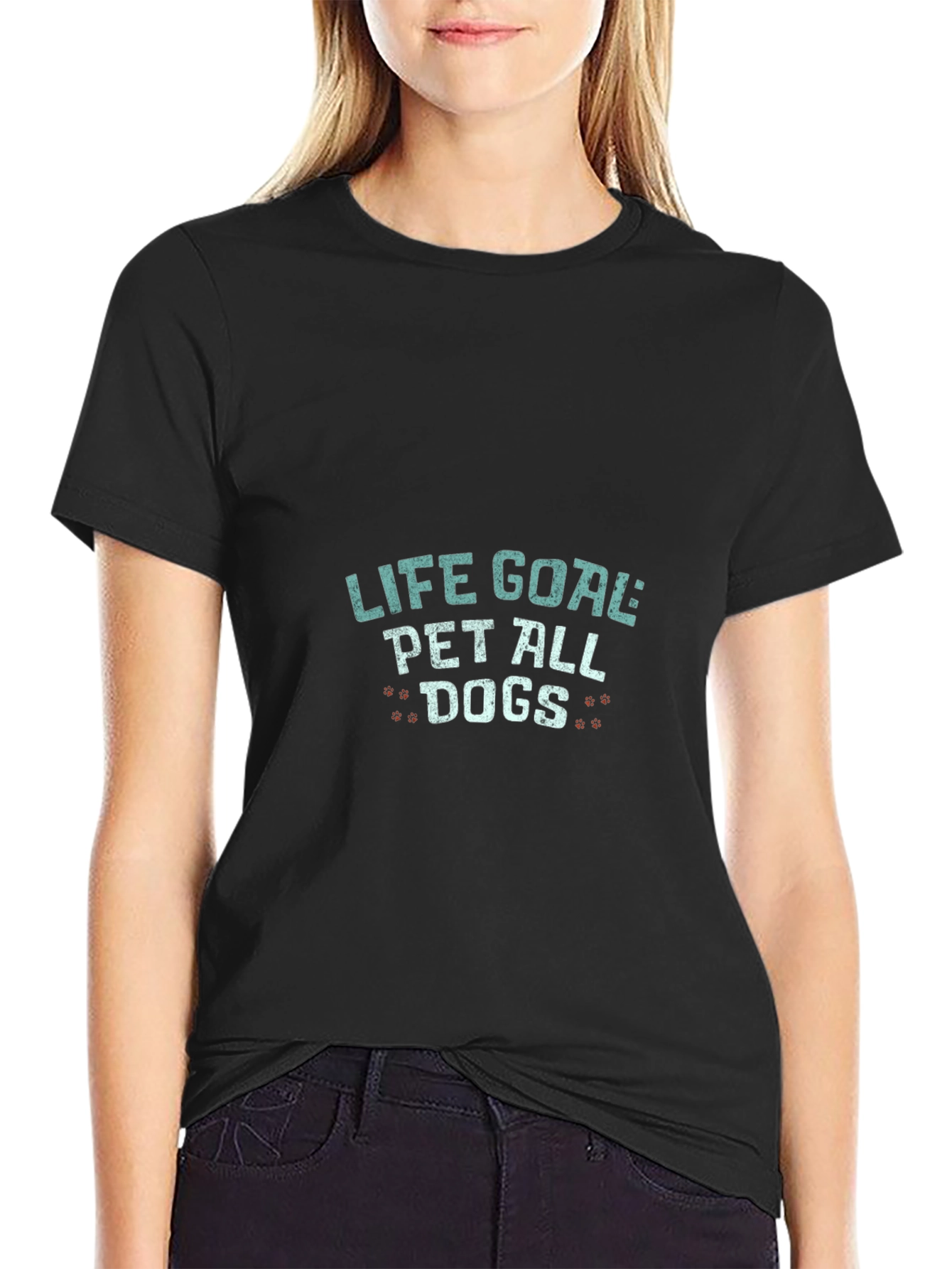 Life Goal Pet All Dogs Black Graphic Tee