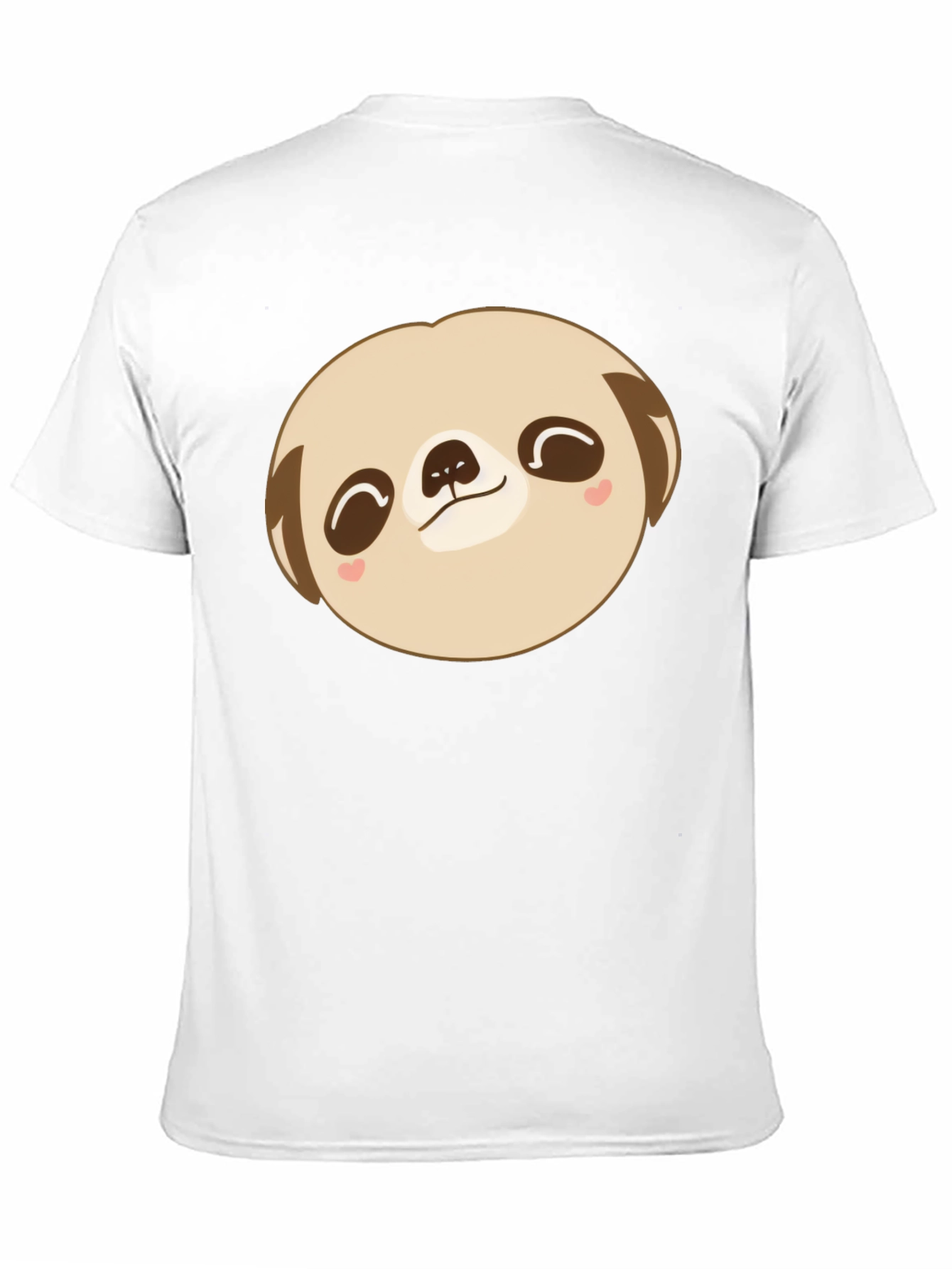 Cute Sloth Face Graphic Black T-Shirt