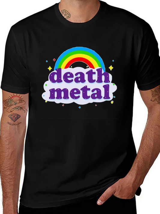 Death Metal Rainbow T-Shirt - Black Crew Neck