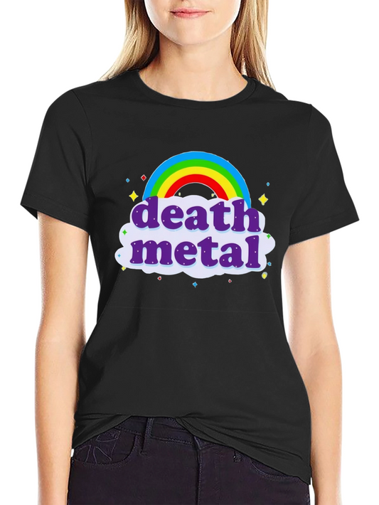 Death Metal Rainbow T-Shirt - Black Crew Neck