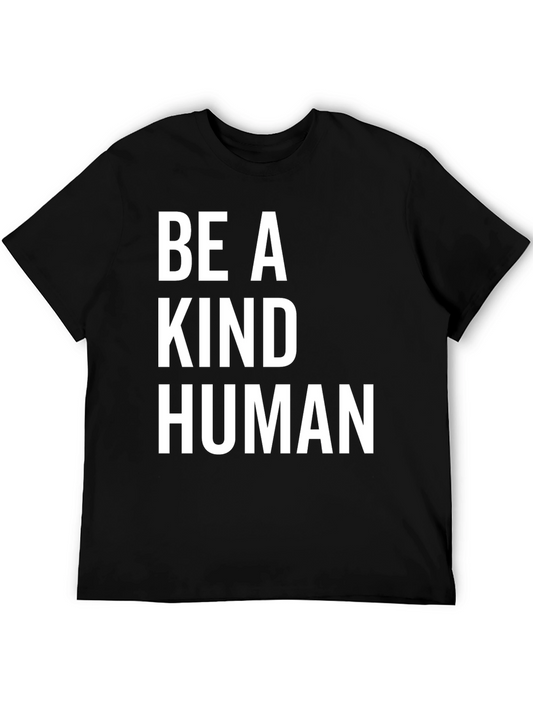 Be A Kind Human Graphic Tee - Black Casual T-Shirt