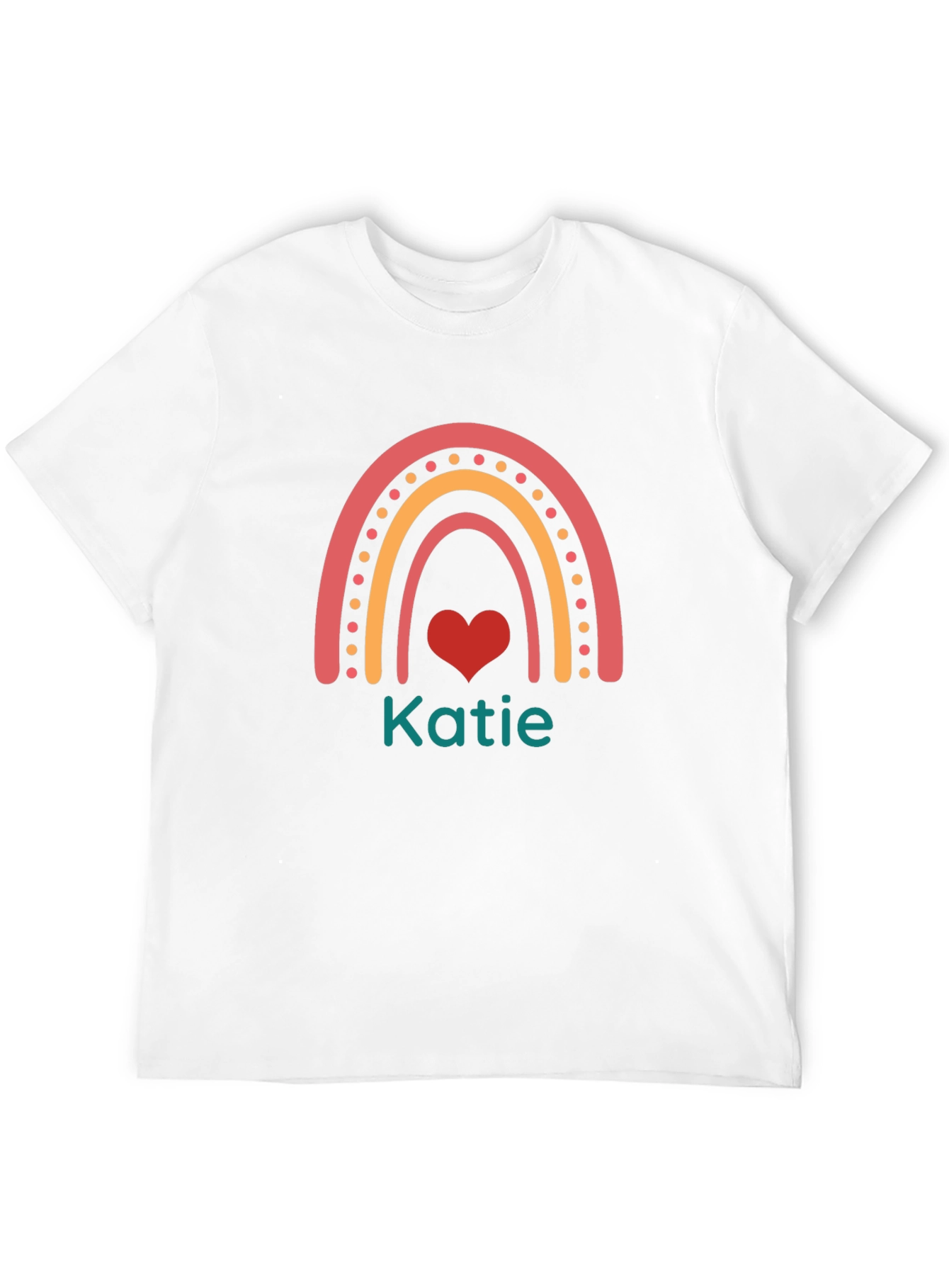Personalized Rainbow Heart T-Shirt - Katie