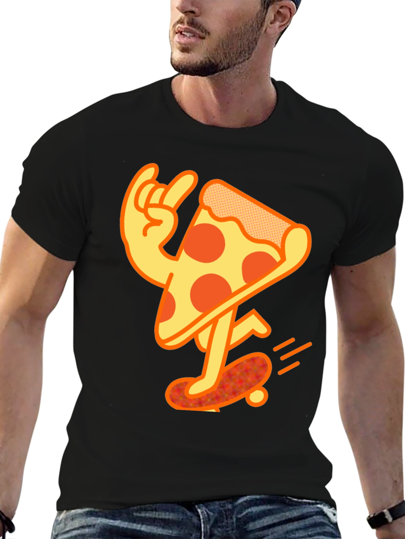 Pizza Skateboard T-Shirt