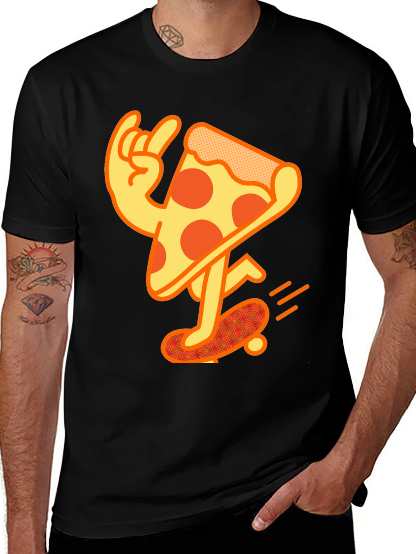 Pizza Skateboard T-Shirt