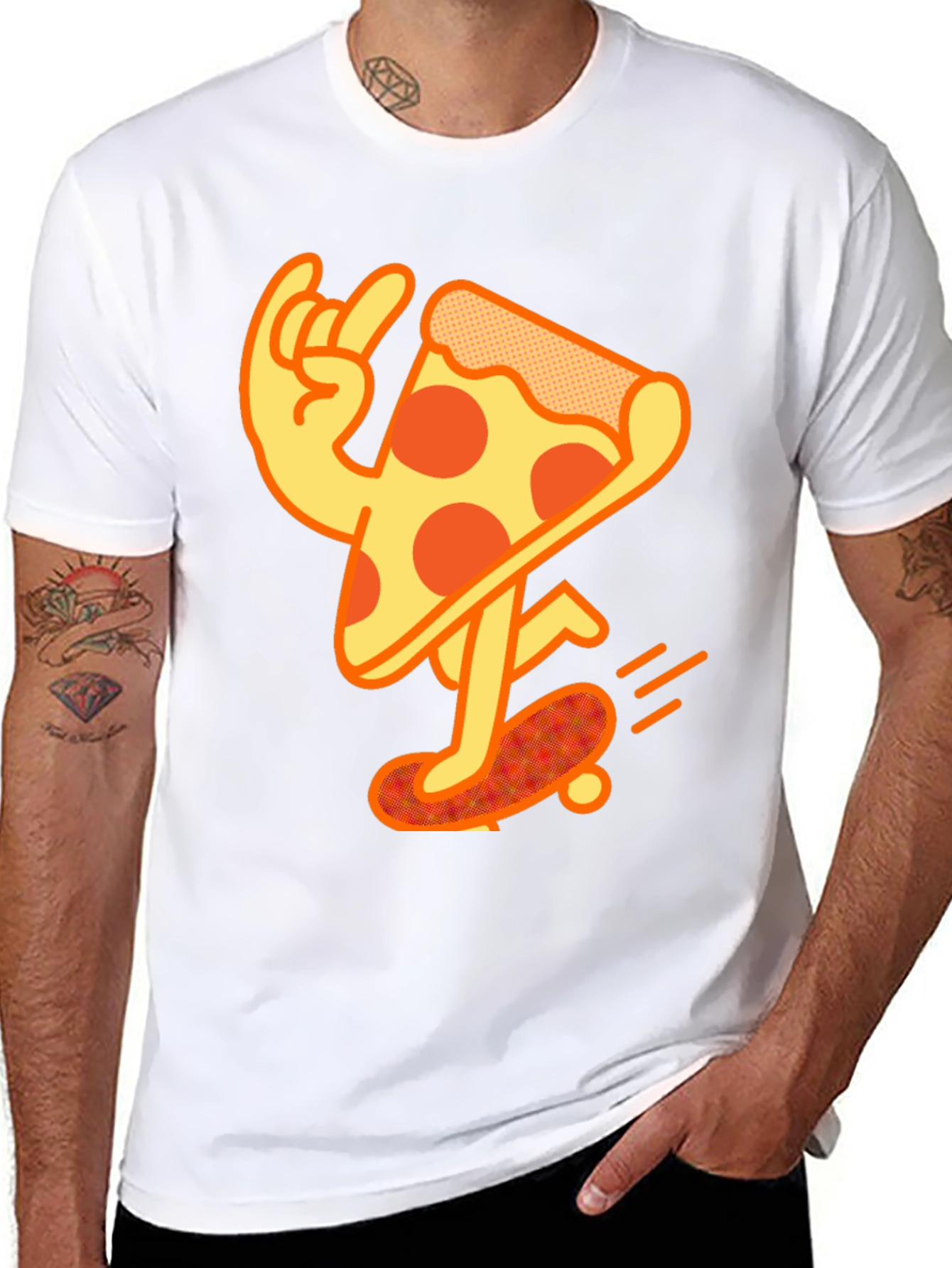Pizza Skateboard T-Shirt