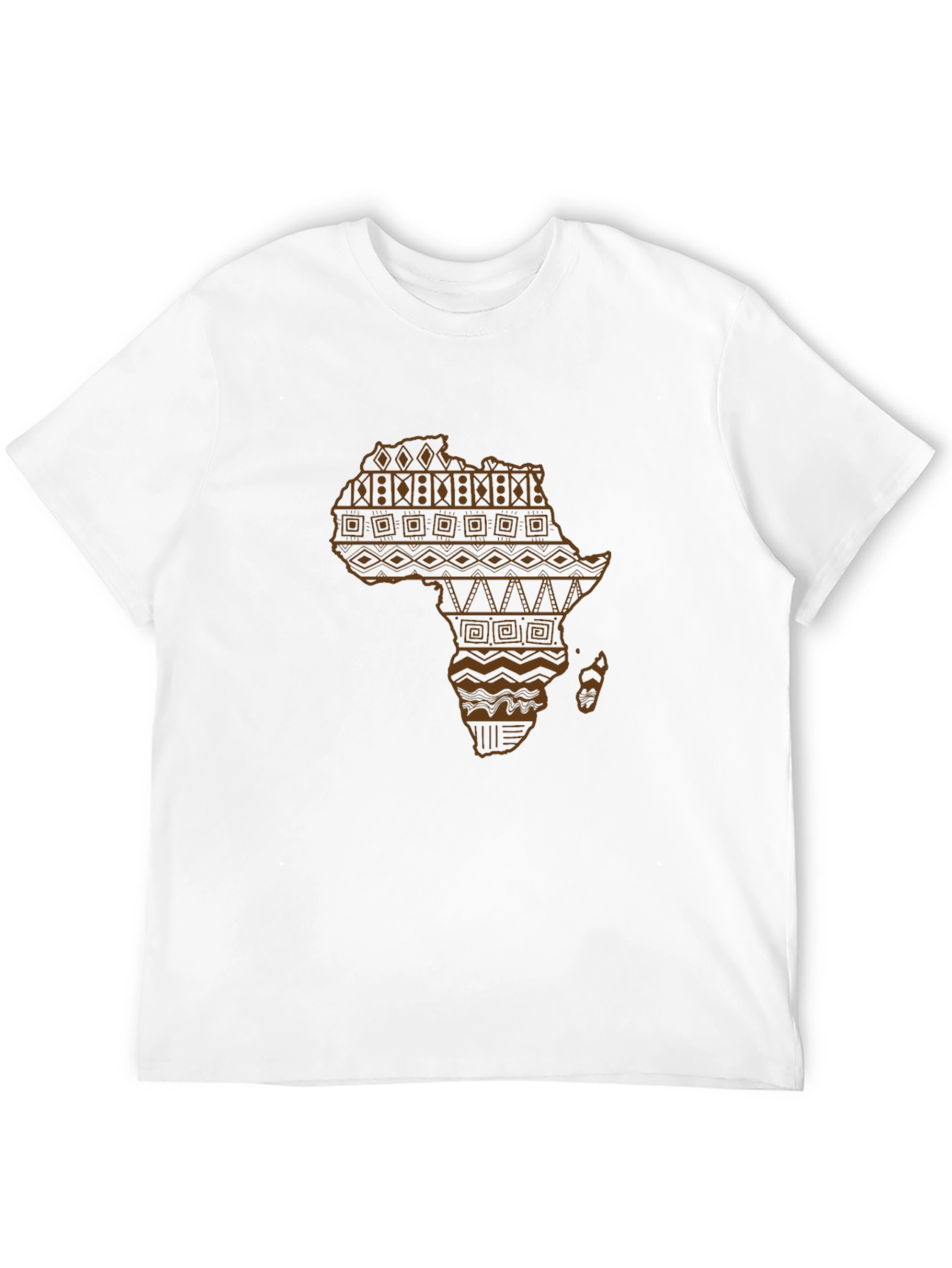 African Continent Patterned Black T-Shirt