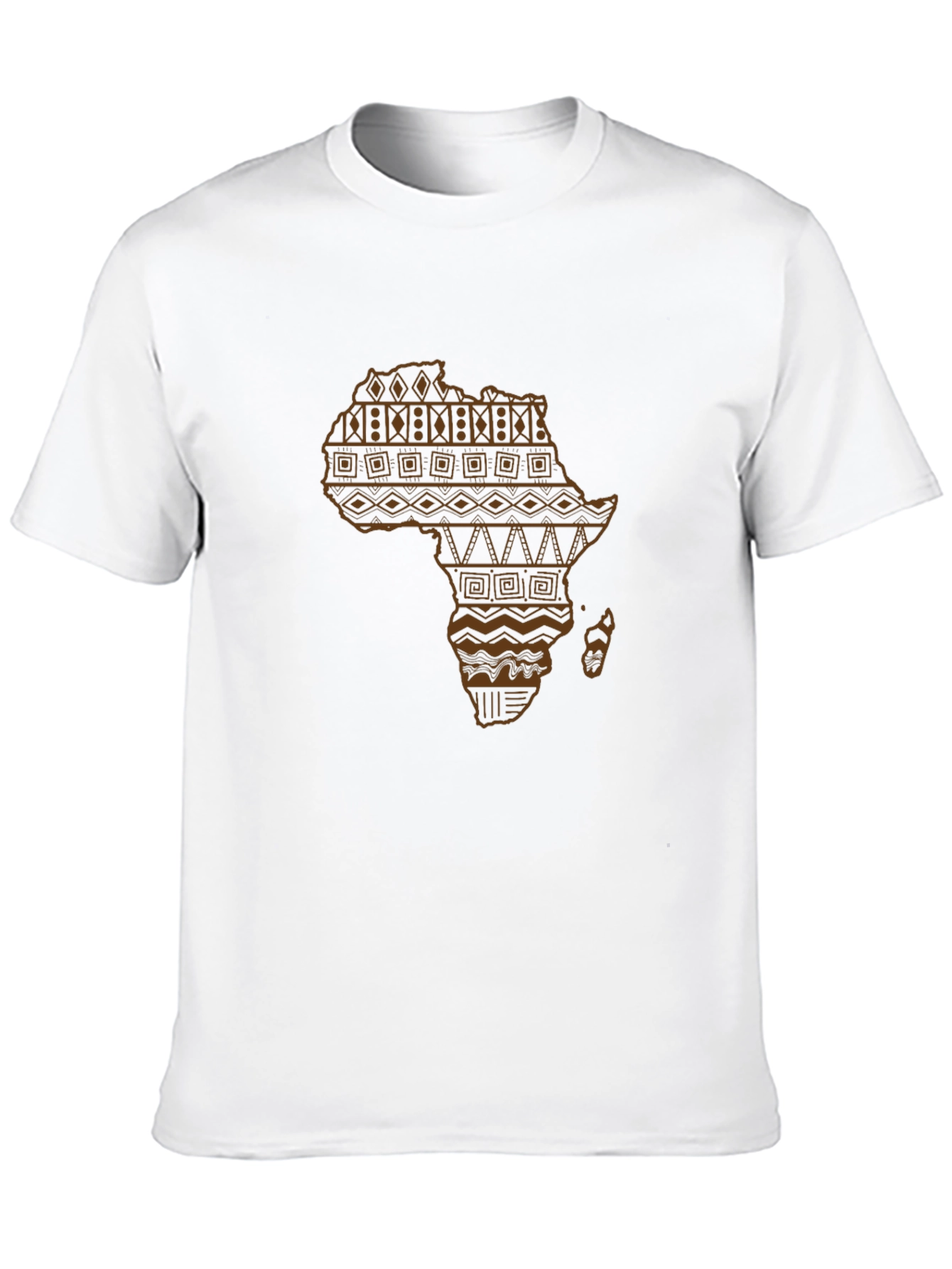 African Continent Patterned Black T-Shirt