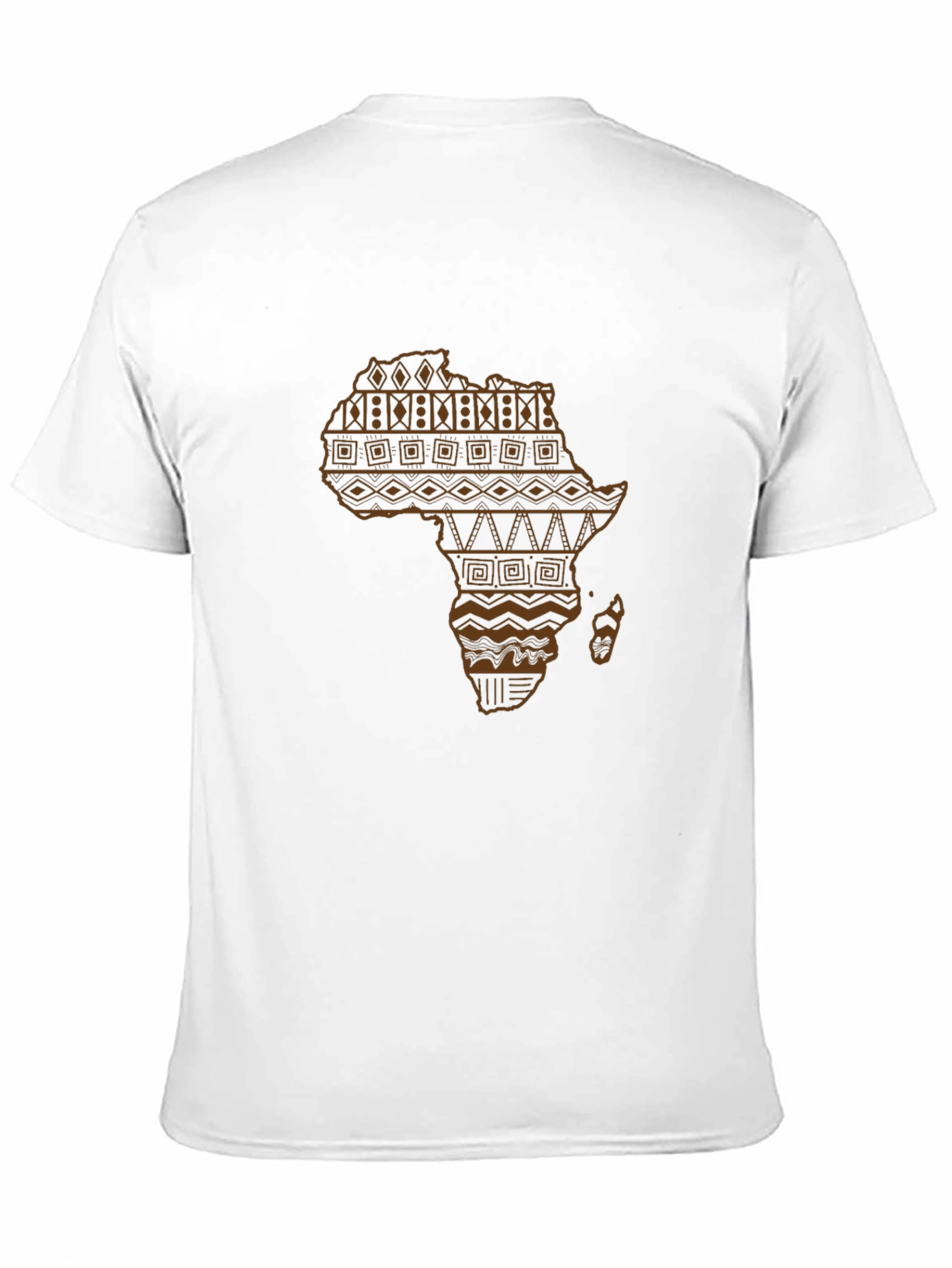 African Continent Patterned Black T-Shirt