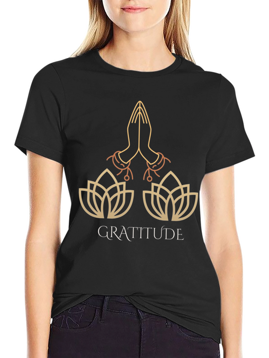 Gratitude Lotus T-Shirt - Stylish Graphic Tee