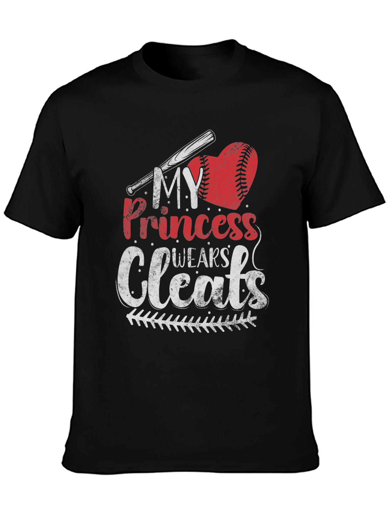My Princess Wears Cleats Baseball Graphic Tee