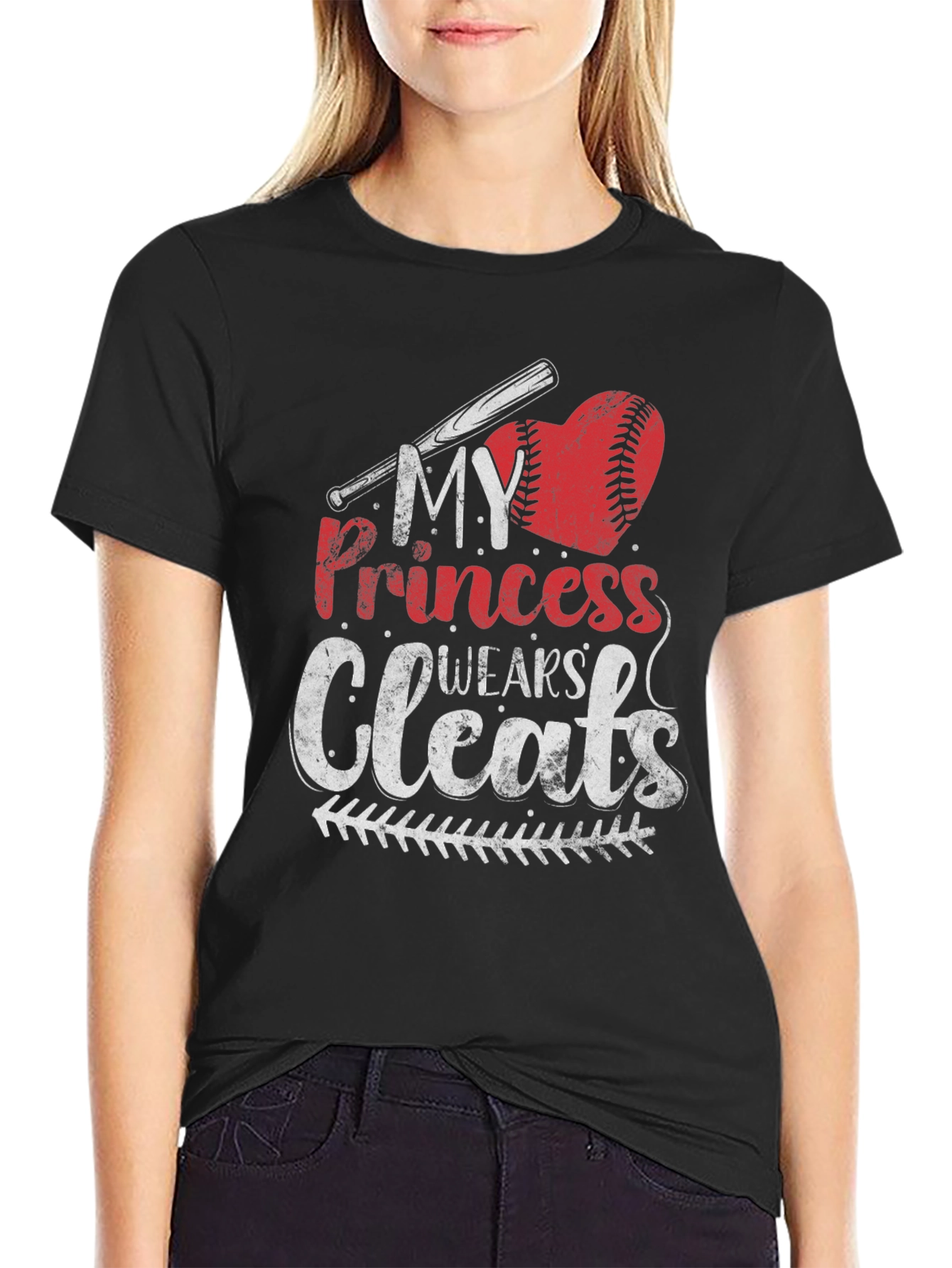 My Princess Wears Cleats Baseball Graphic Tee