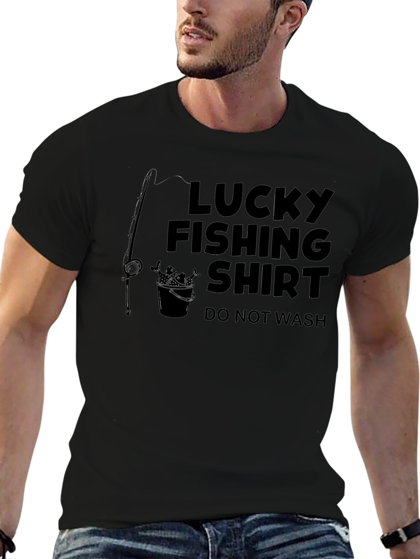 Lucky Fishing Shirt - Do Not Wash Novelty Tee