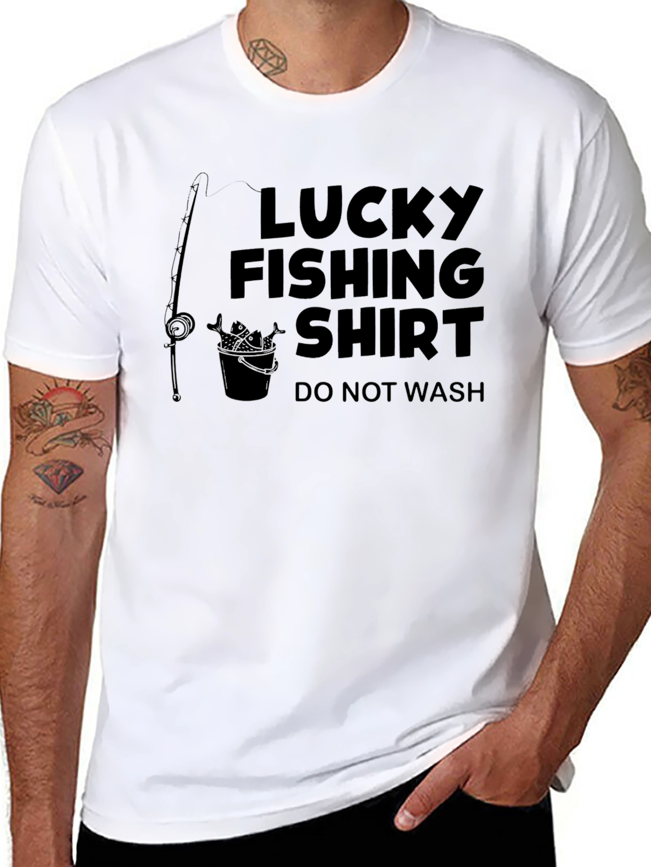 Lucky Fishing Shirt - Do Not Wash Novelty Tee