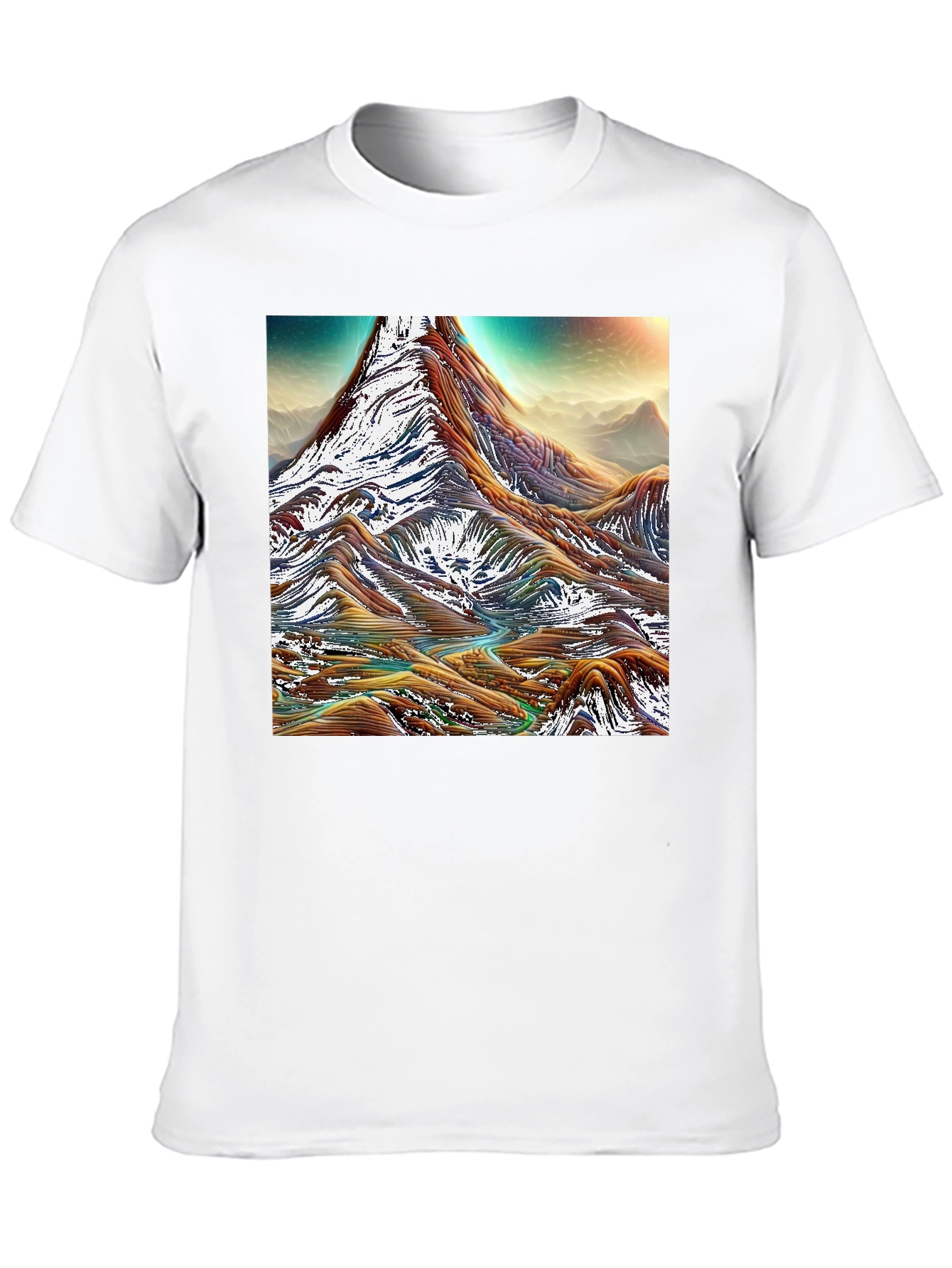 Mountain Range Graphic Tee - Black Cotton Comfort