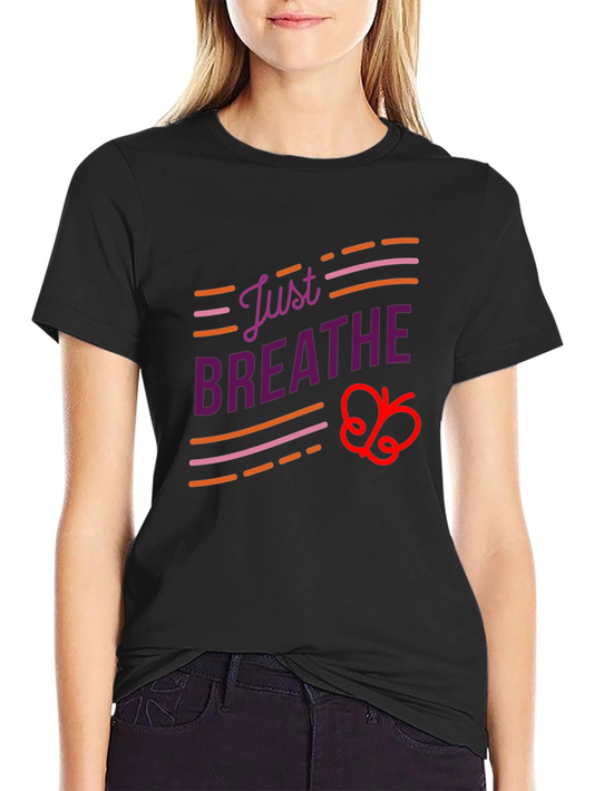 Just Breathe Graphic Tee - Comfort Fit Black T-Shirt