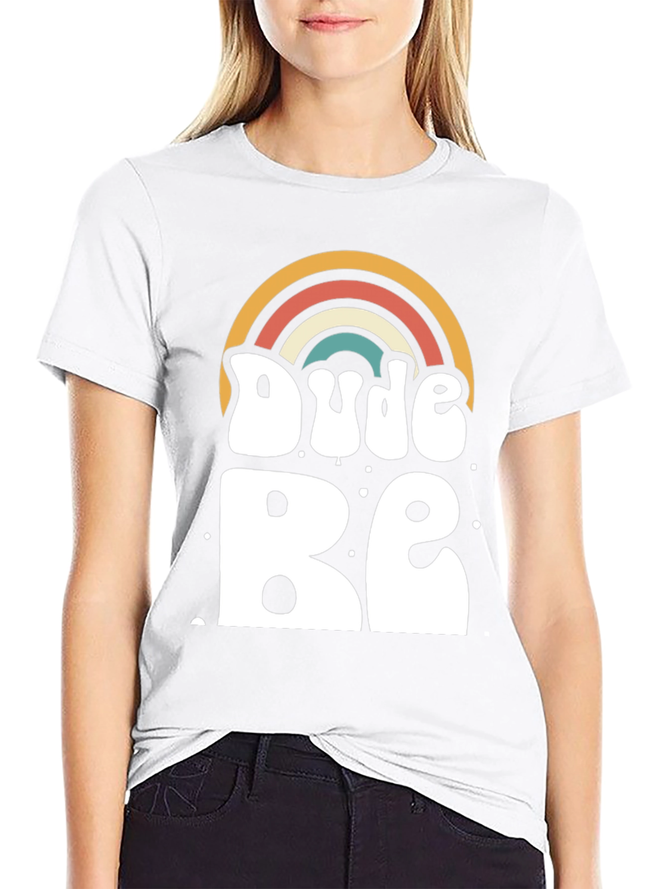 Dude Be Rainbow Graphic T-Shirt