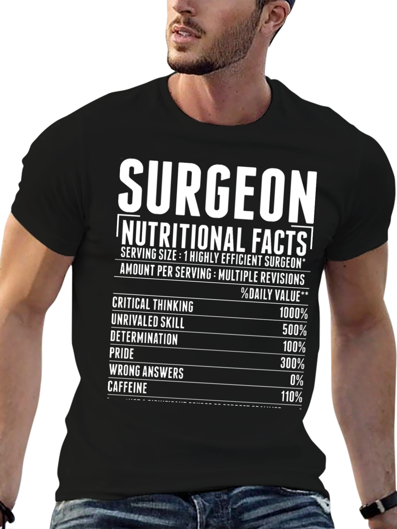 Surgeon Nutritional Facts Graphic Tee