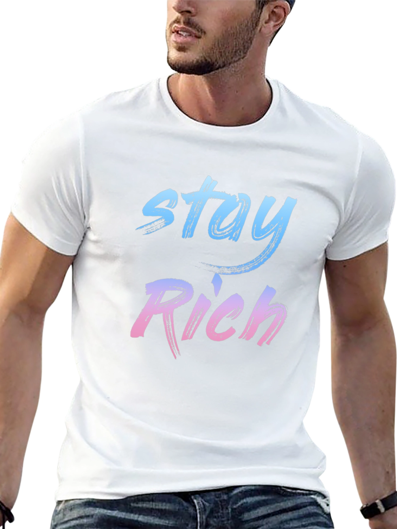 Stay Rich Graphic Tee - Stylish Mens T-Shirt
