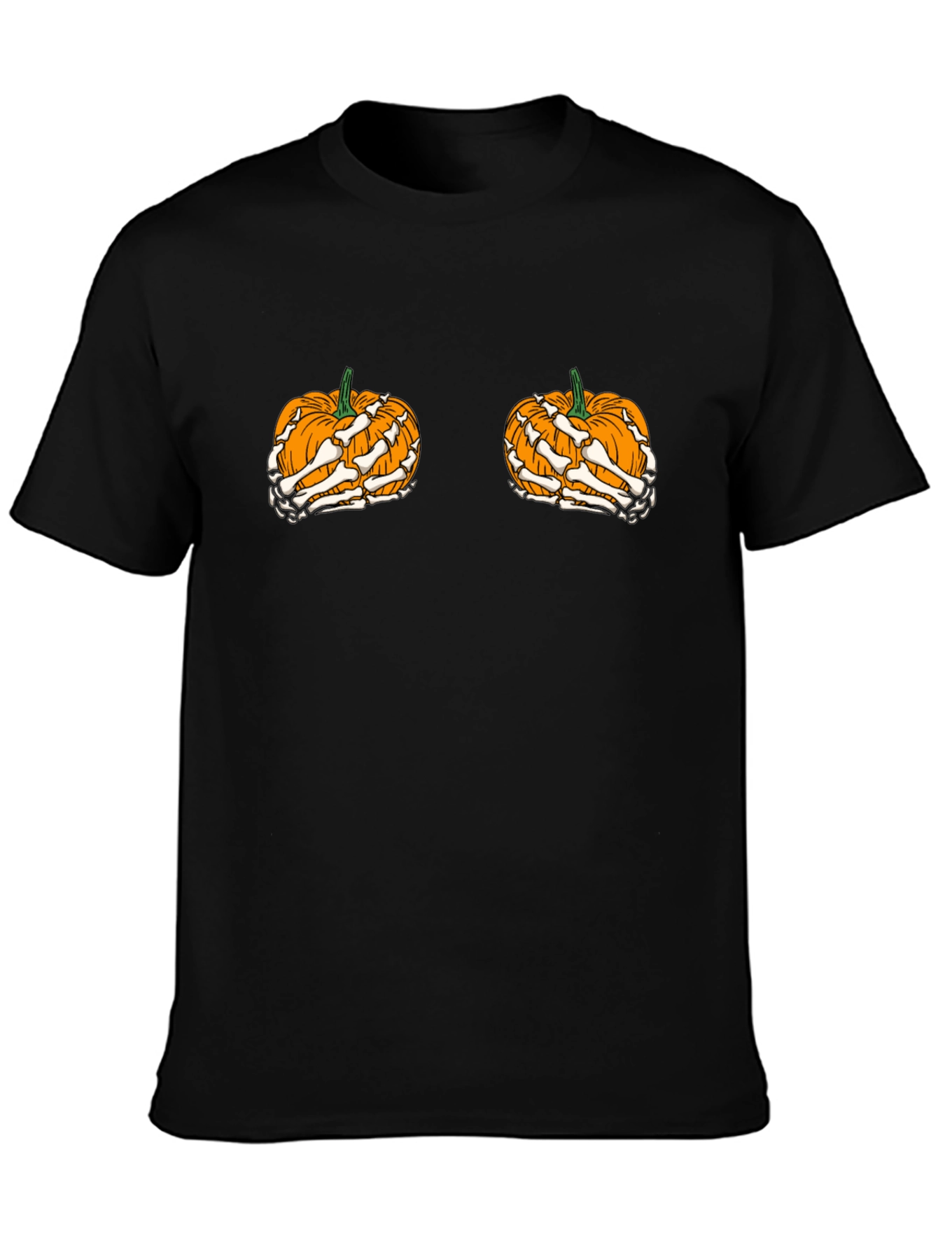 Halloween Pumpkin Skeleton Hand T-Shirt