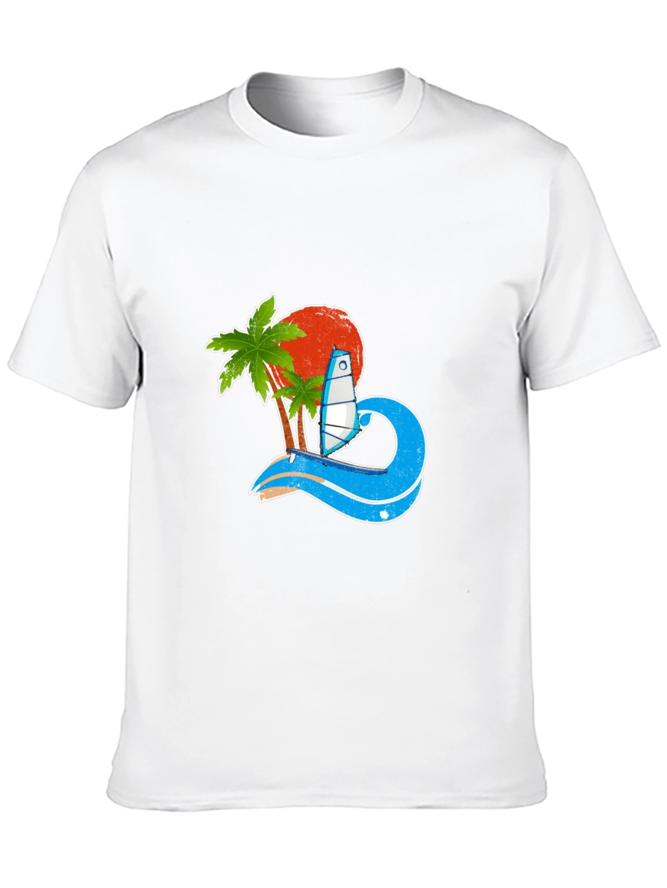 Tropical Surf Design Black T-Shirt