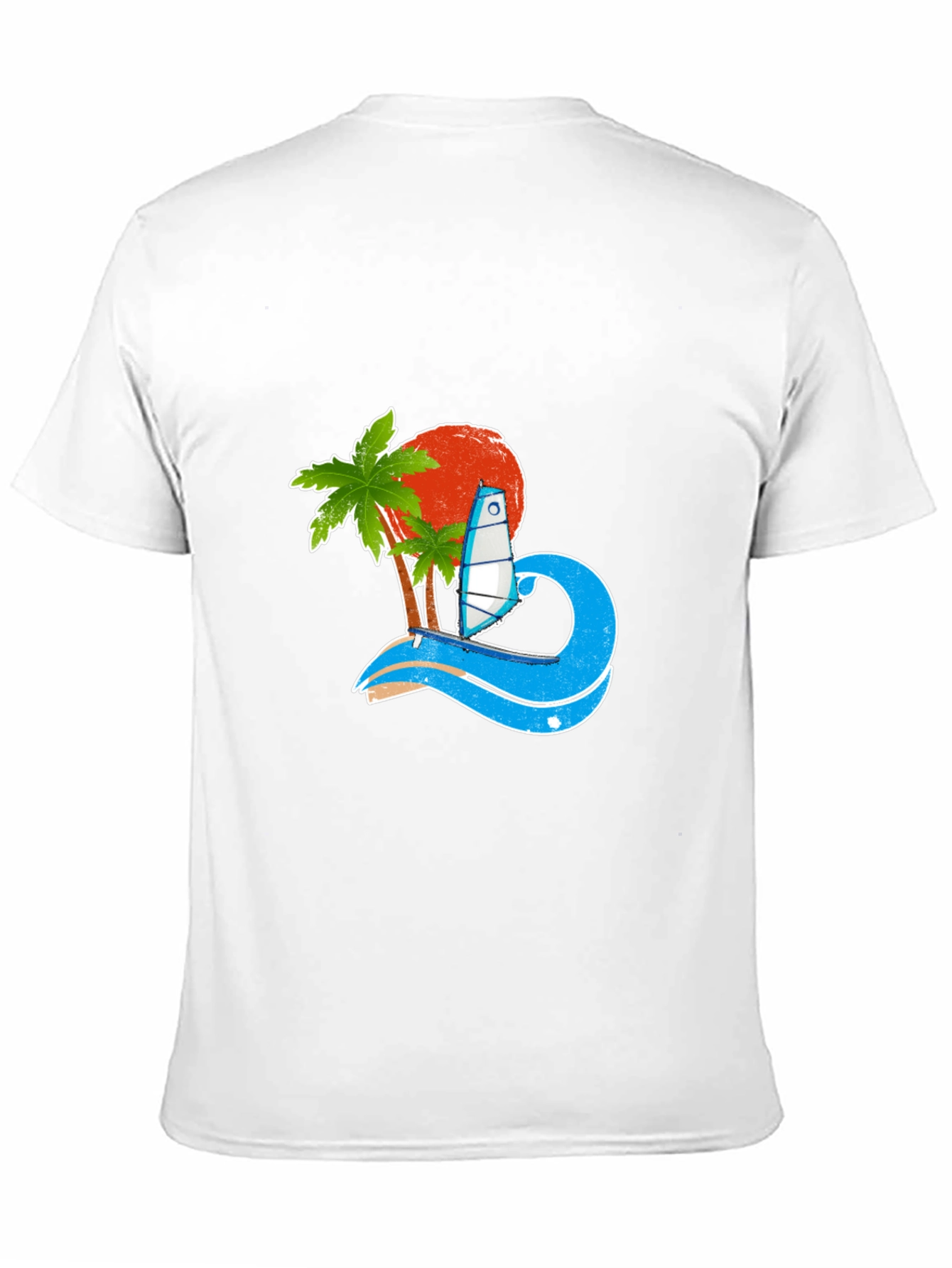Tropical Surf Design Black T-Shirt