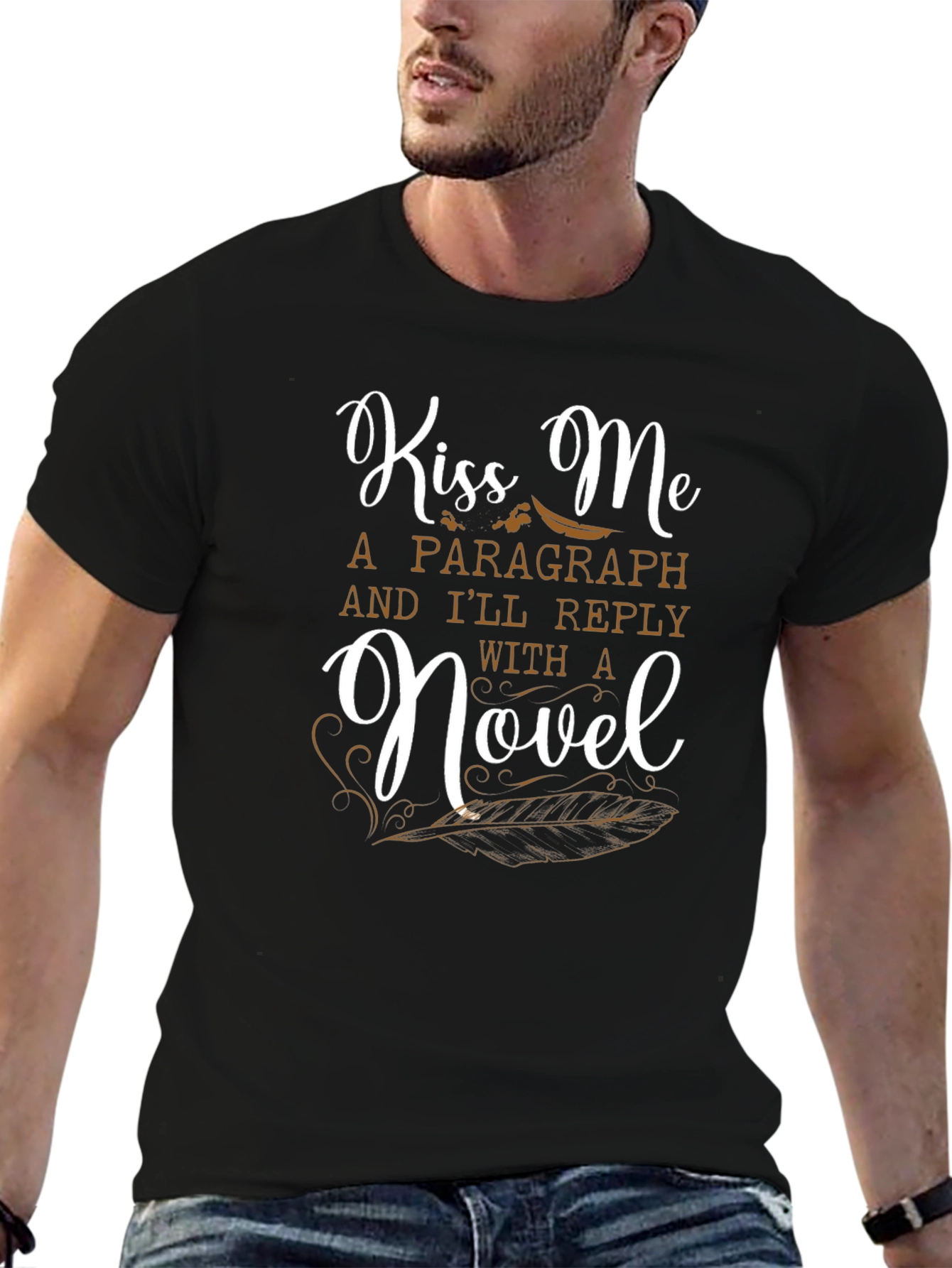 Kiss Me a Novel Writer Graphic Tee