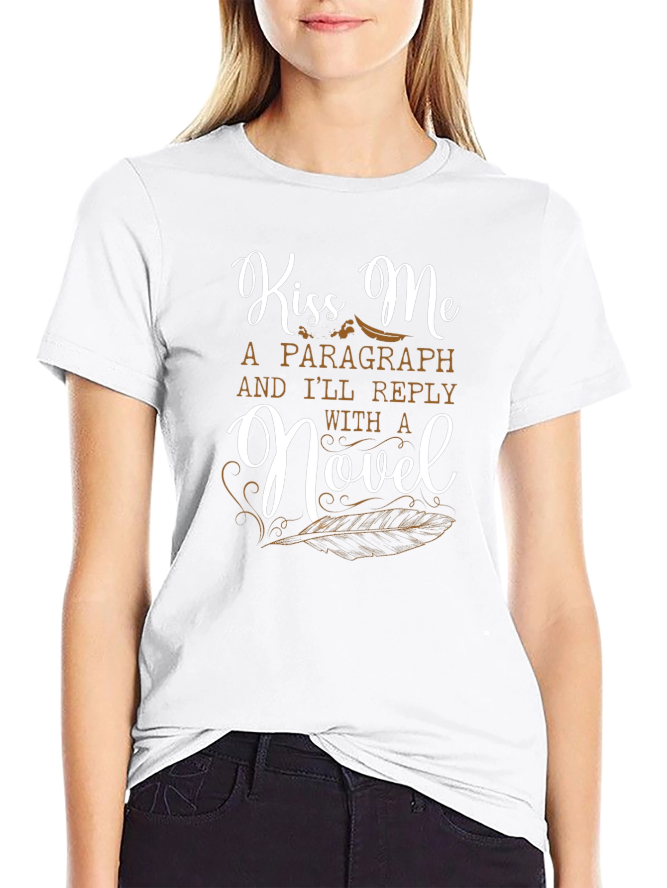 Kiss Me a Novel Writer Graphic Tee