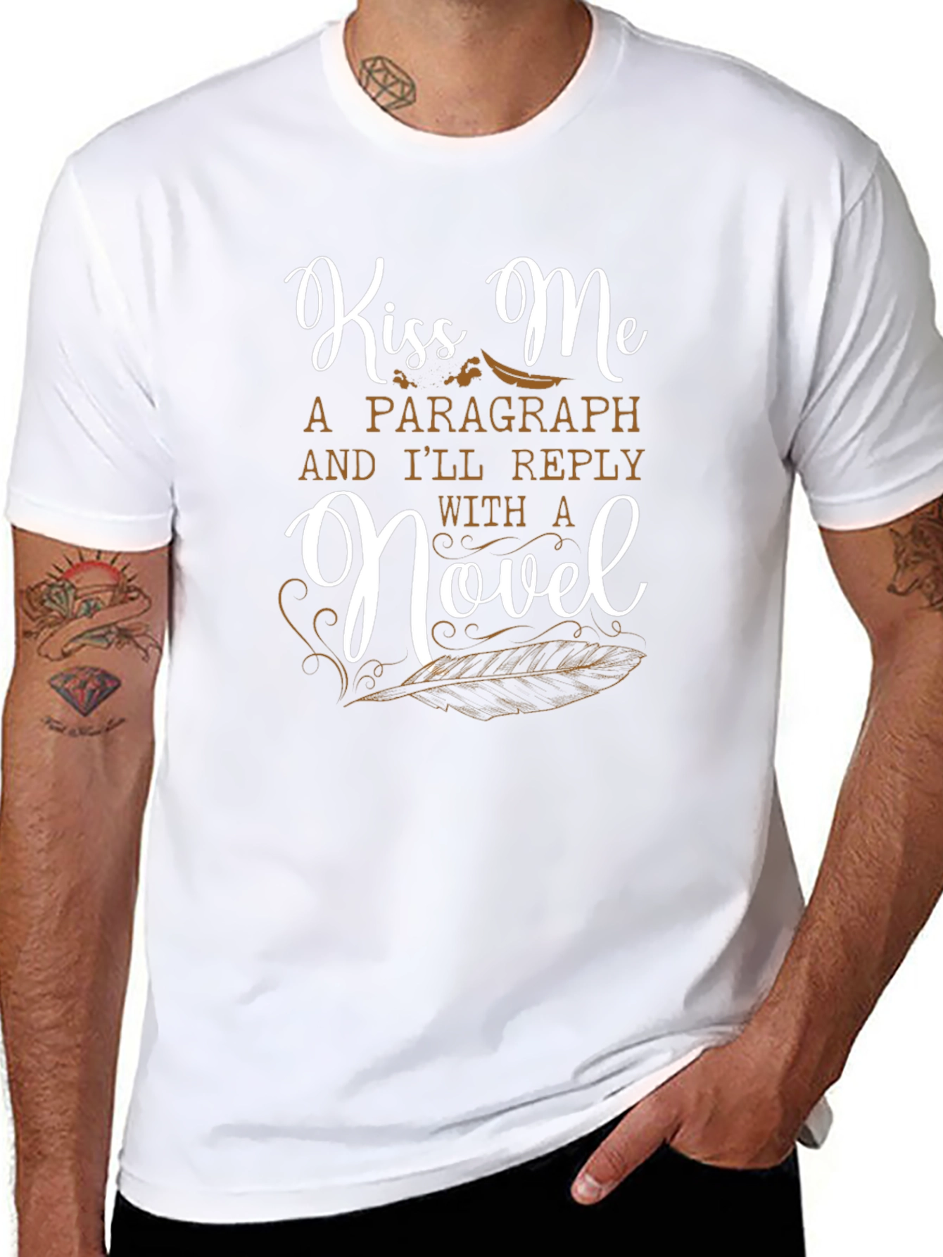 Kiss Me a Novel Writer Graphic Tee