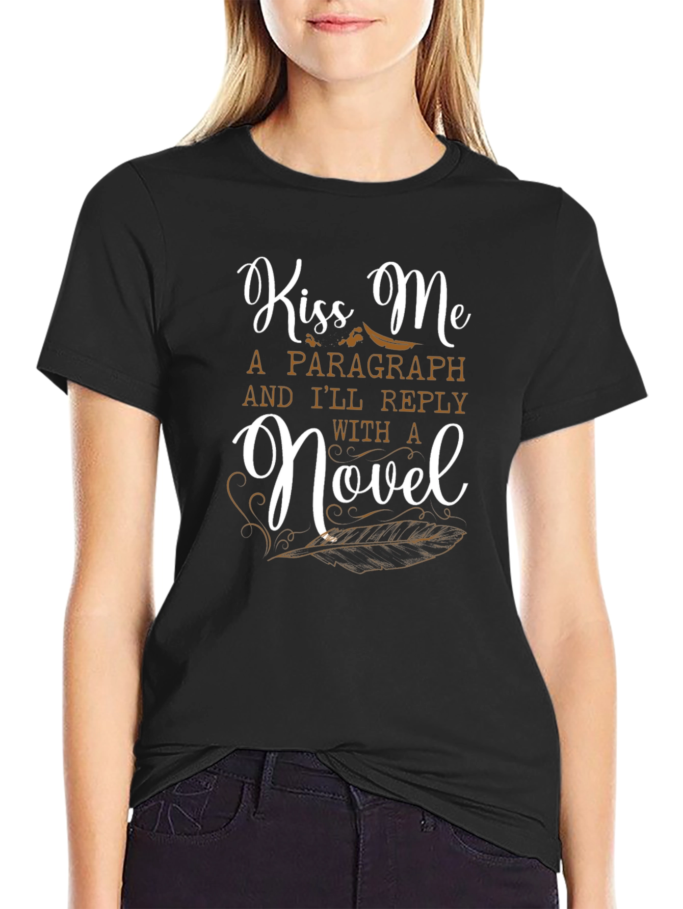 Kiss Me a Novel Writer Graphic Tee