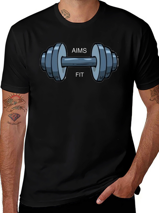 AIMS Fit Black Graphic T-Shirt