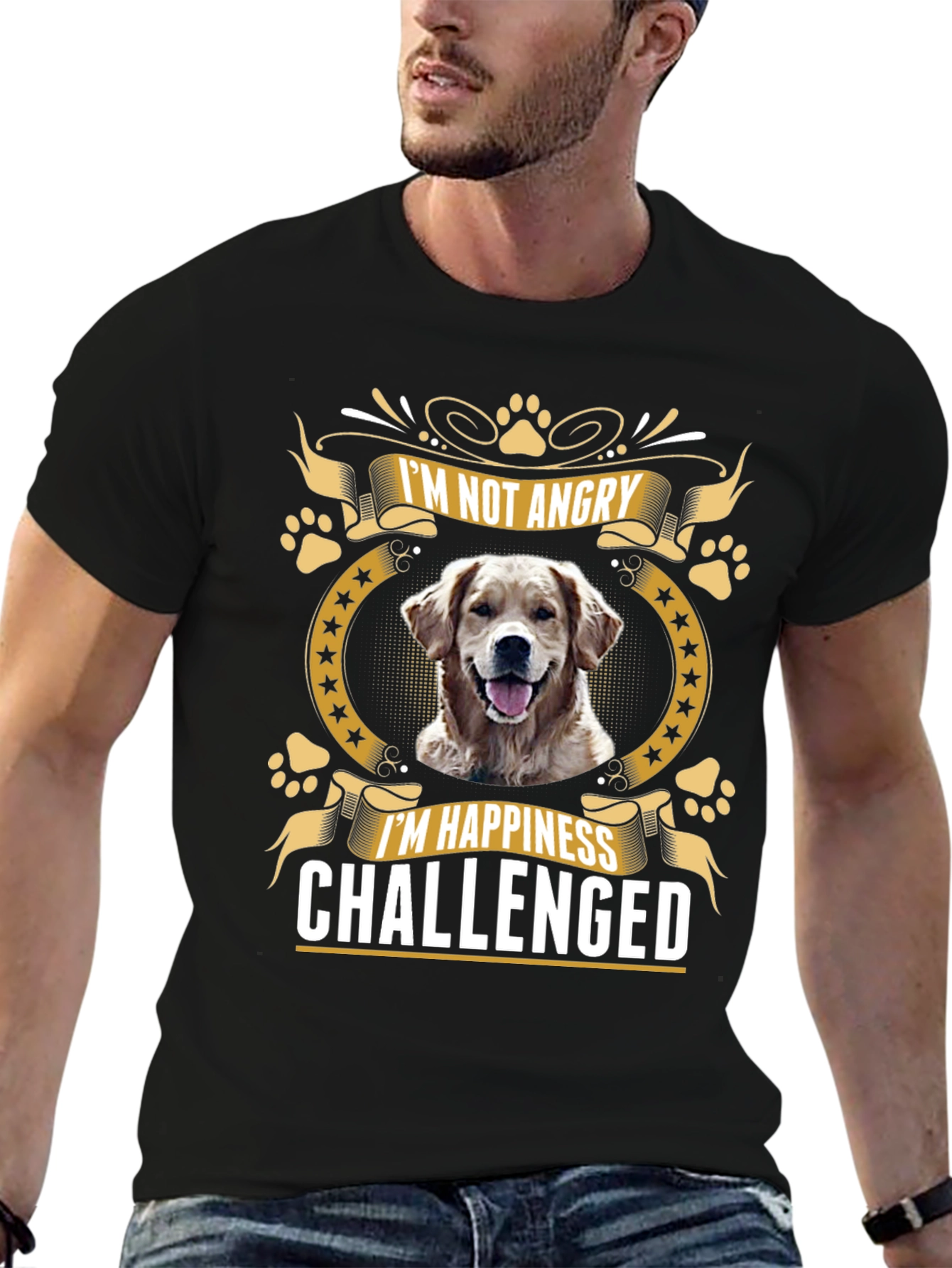 Im Not Angry Im Happiness Challenged Dog Lover T-Shirt