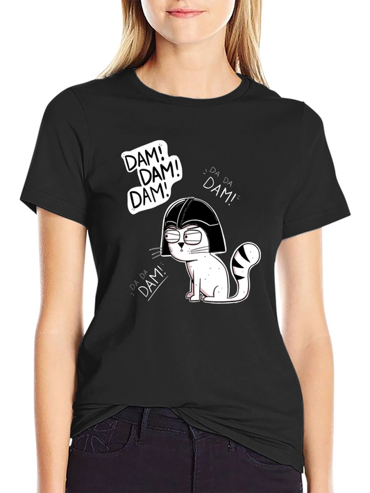 Funny Darth Vader Cat Graphic T-Shirt