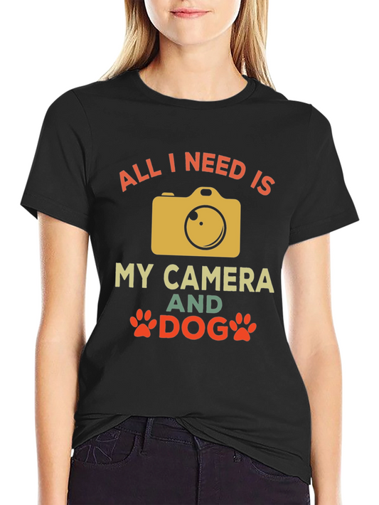 Camera and Dog Graphic Tee
