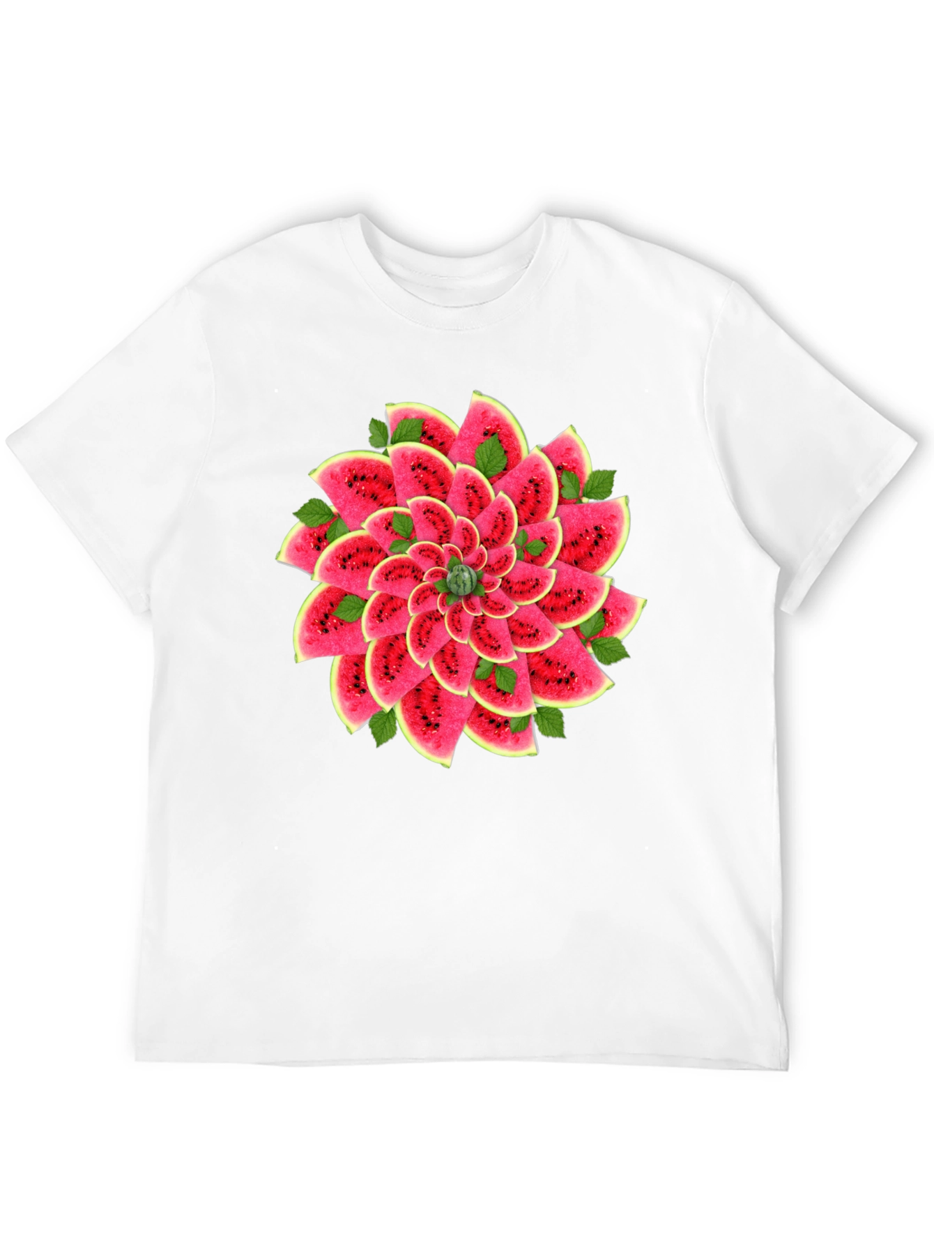 Watermelon Slice Mandala Black T-Shirt
