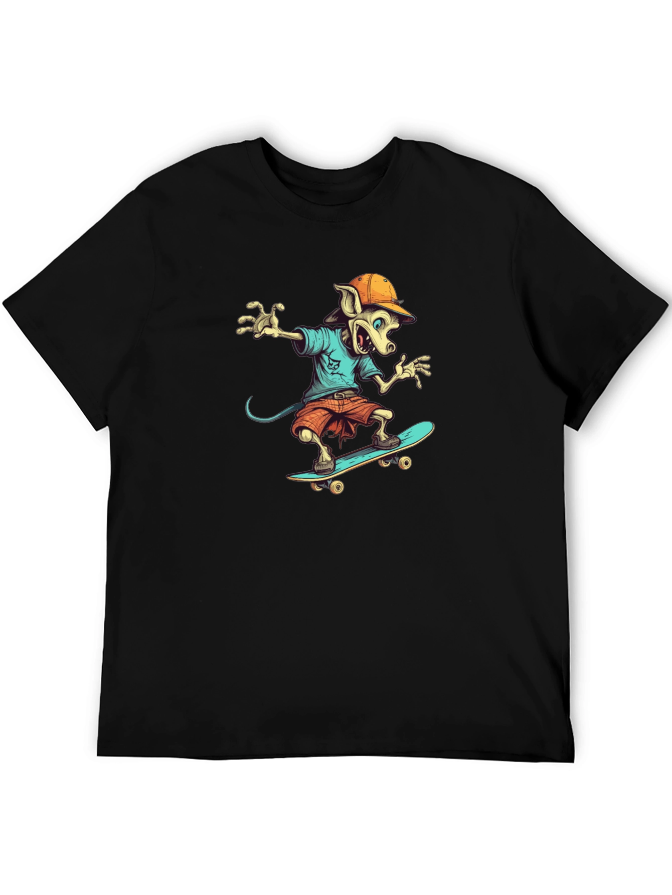 Skateboarding Rat Graphic T-Shirt