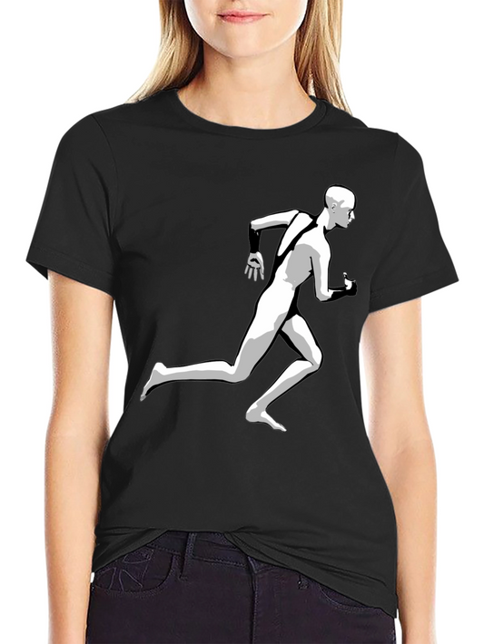 Running Man Graphic Tee - Cool Black T-Shirt