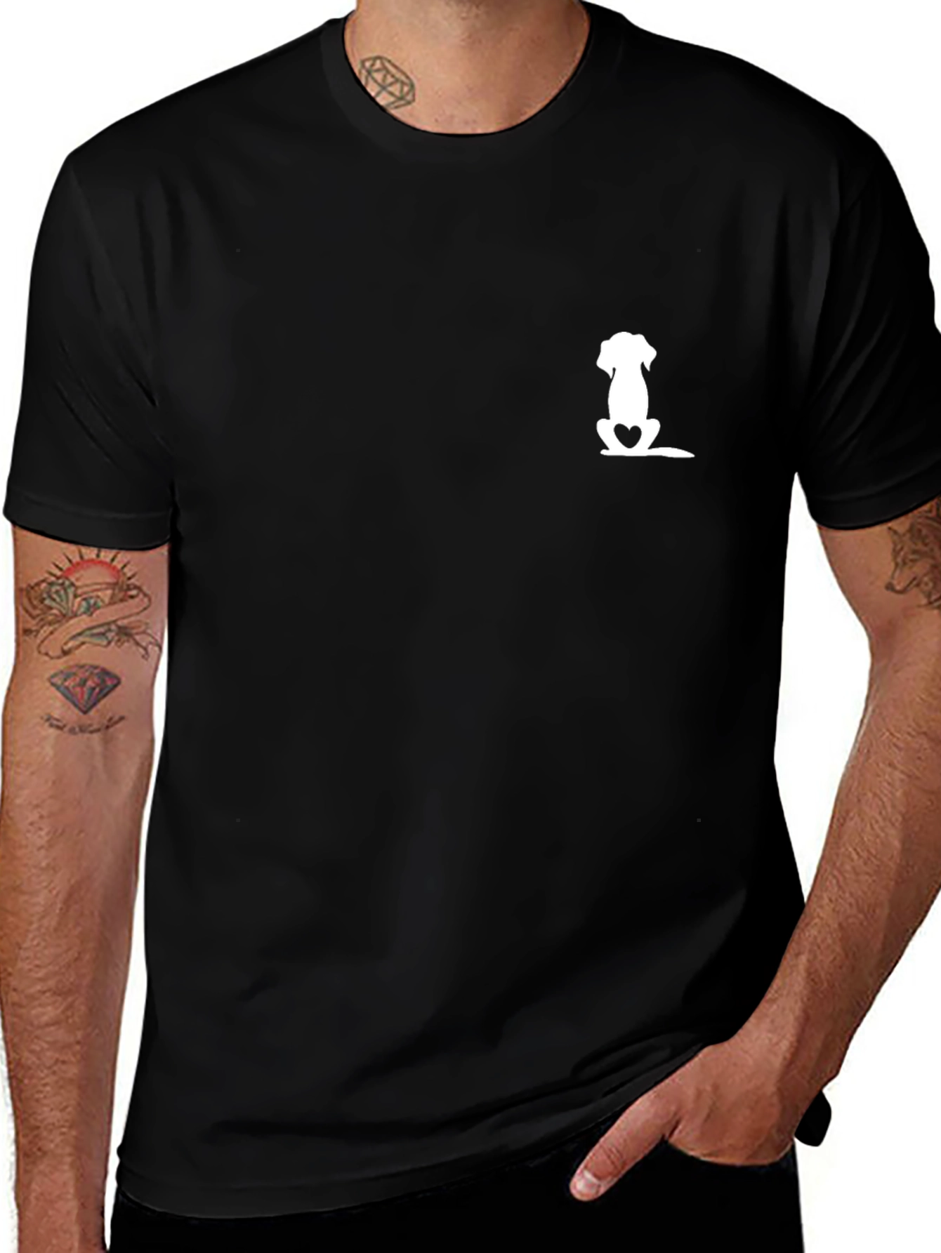 Dog Lover Black Tee - Minimalist Design