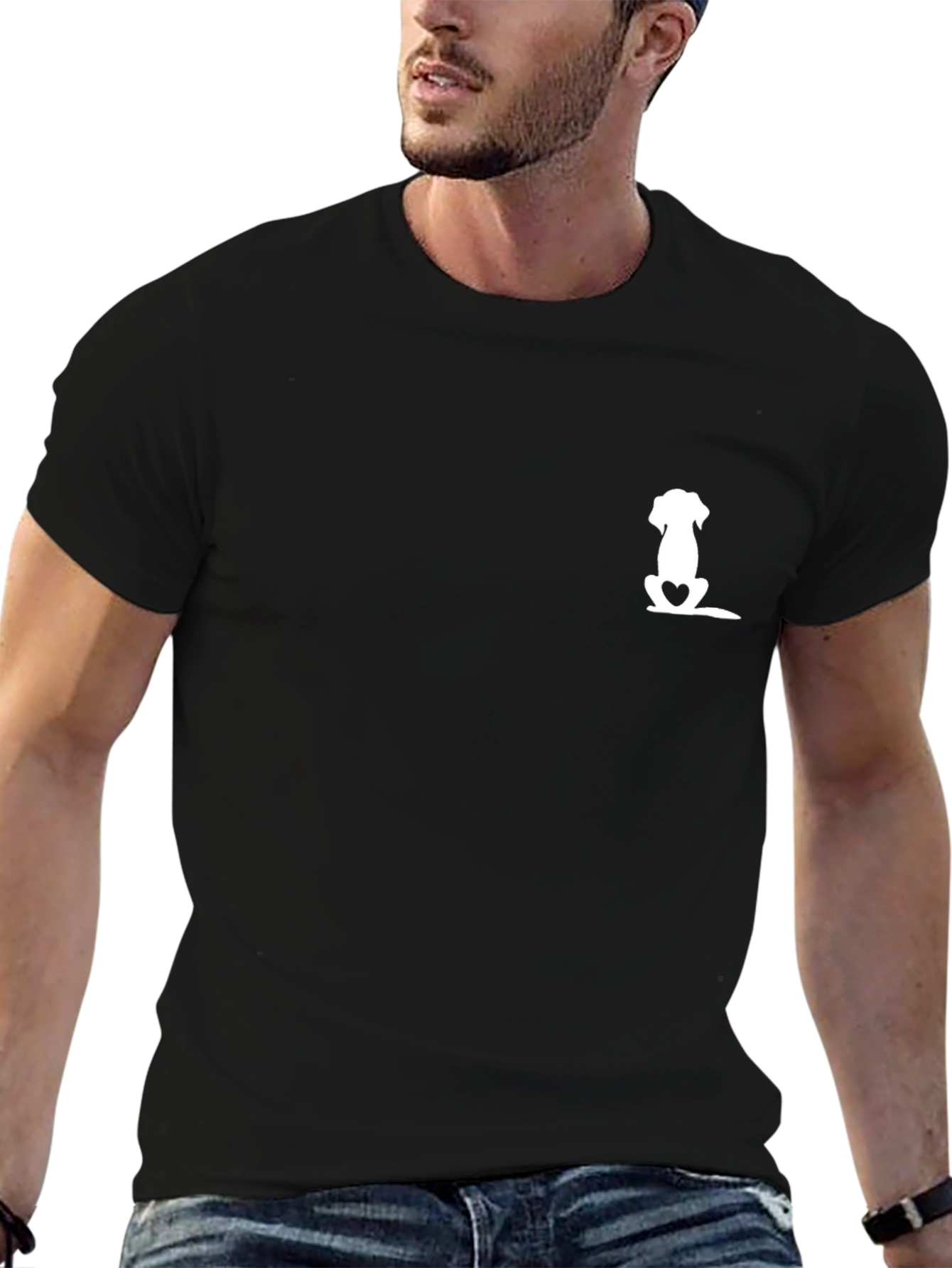 Dog Lover Black Tee - Minimalist Design