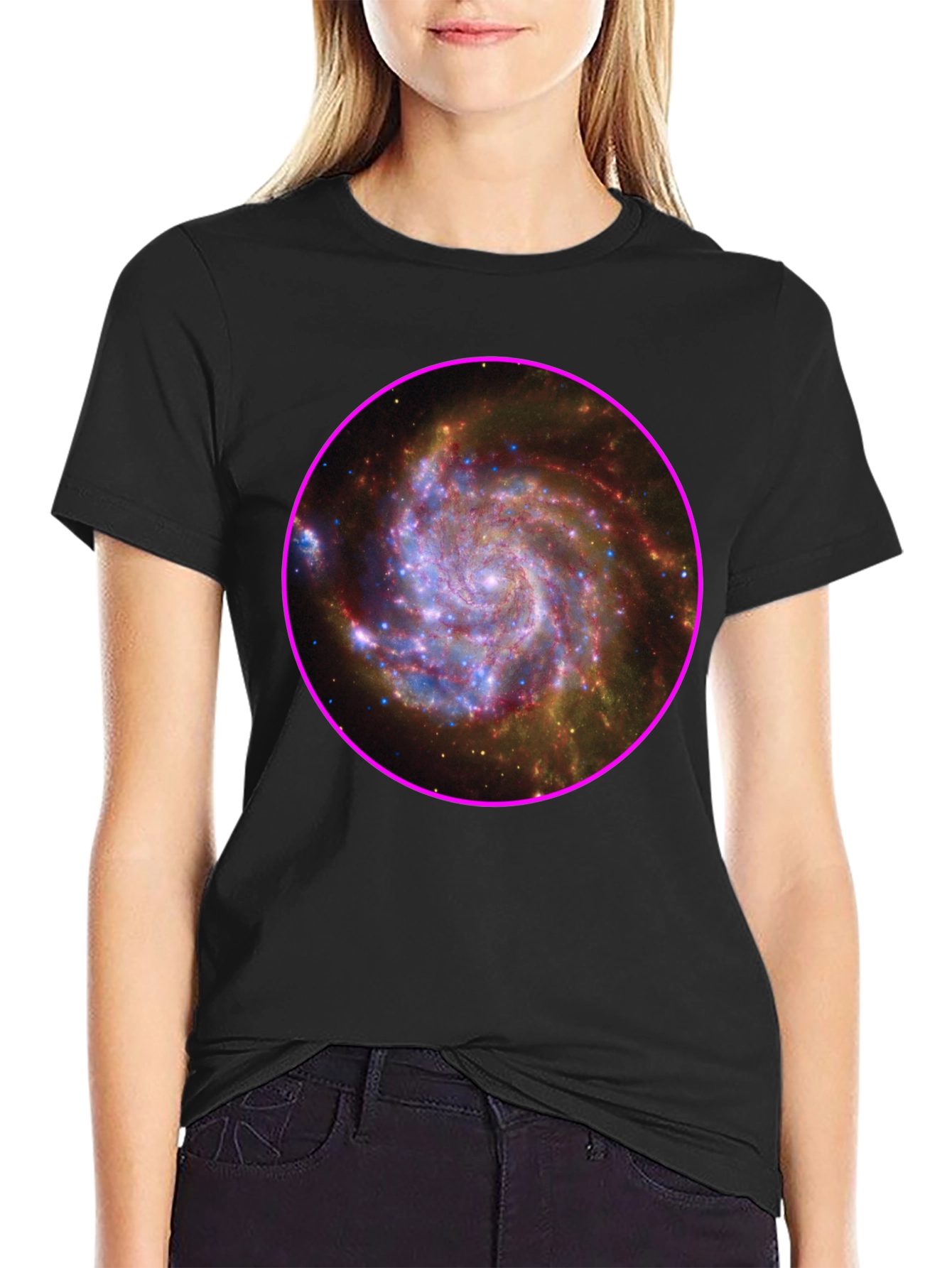 Galaxy Print Black T-Shirt
