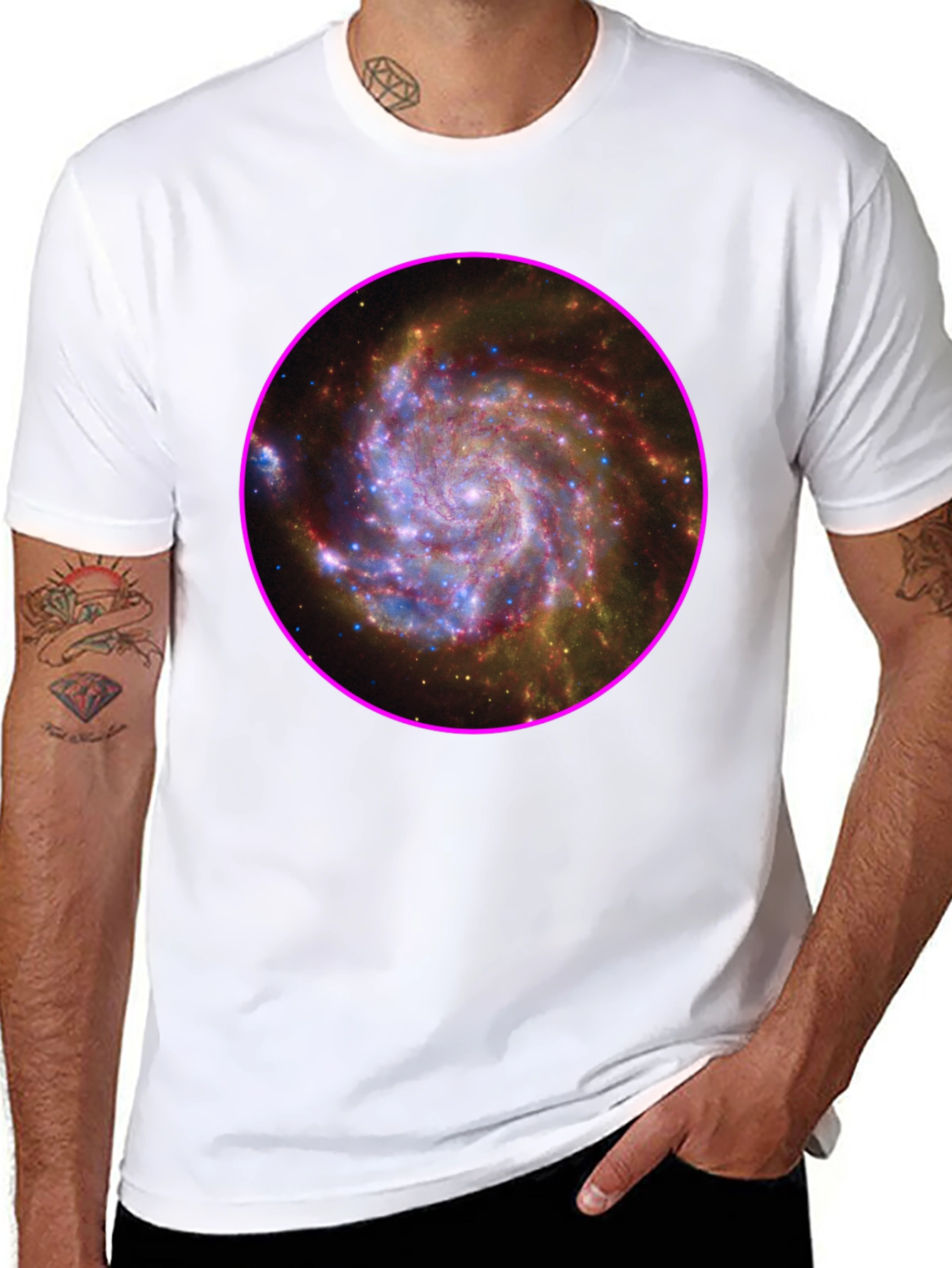 Galaxy Print Black T-Shirt